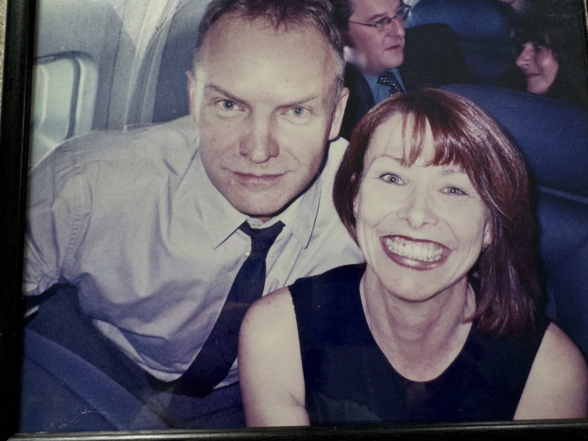 On board: Sting and Kay Burley on the British Airways Concorde reinstatement flight on 7 November 2001