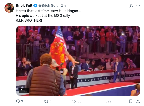 Blake Marnell (Brick Suit) mourned Hogan in an X post