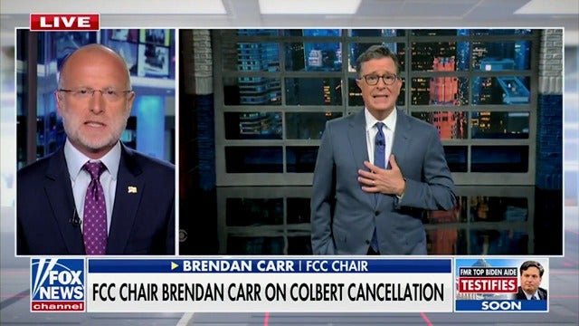 Trump’s FCC chair plays coy on Fox News when asked if president involved in Colbert’s cancellation