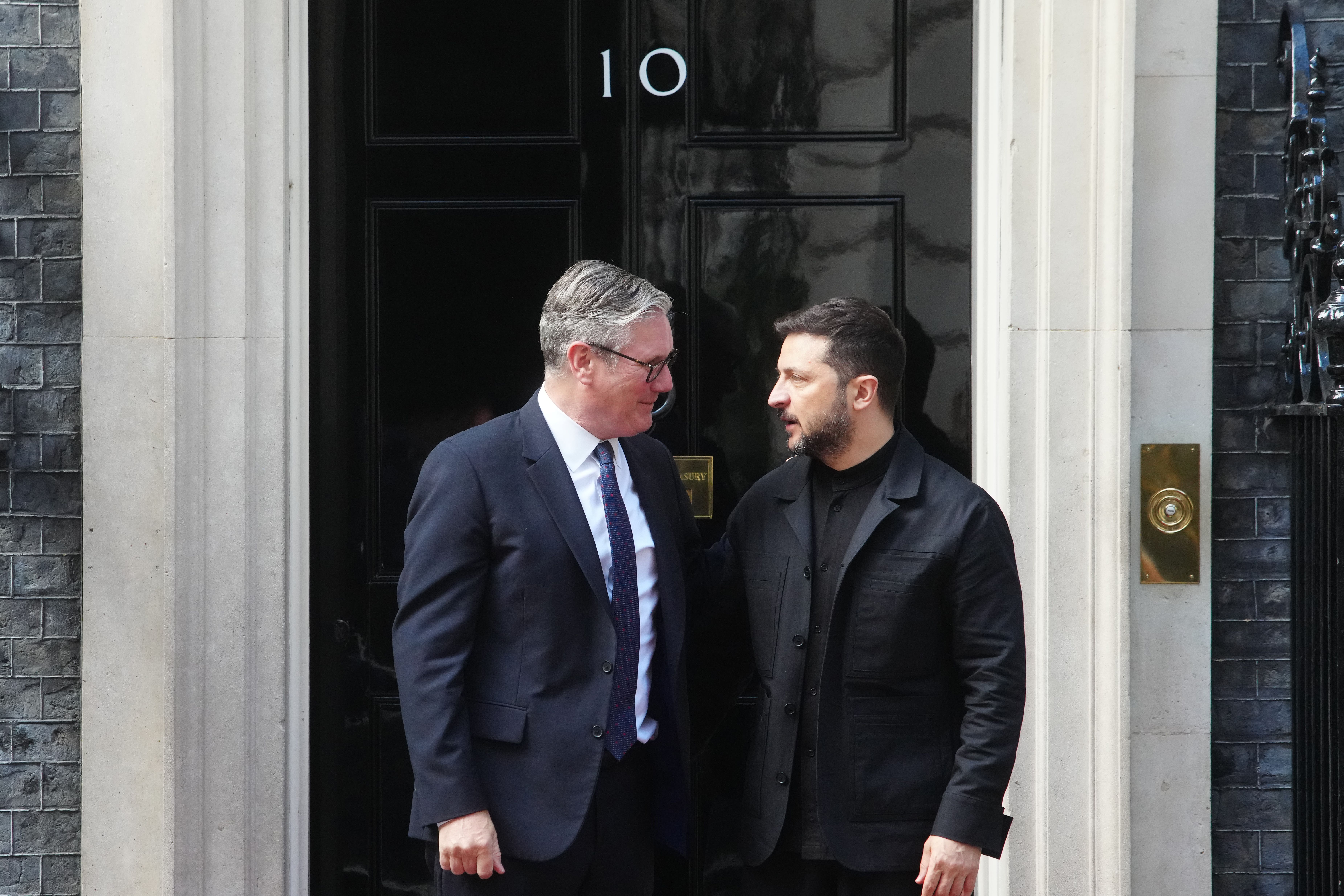 Prime Minister Sir Keir Starmer with Ukrainian President Volodymyr Zelensky at 10 Downing Street (Jeff Moore/PA)