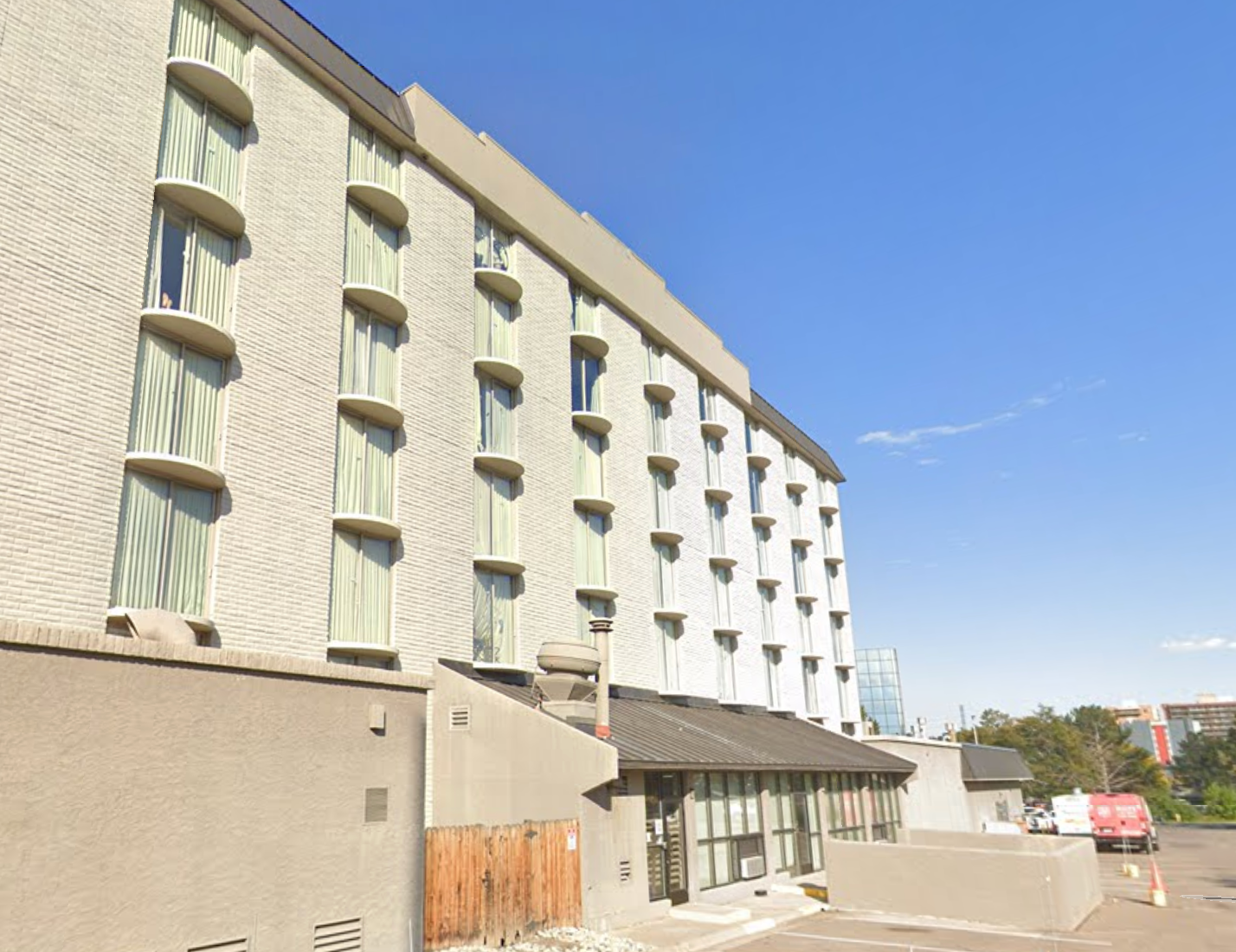 The child fell five floors onto an awning on the second floor of the Taramac Family Shelter, which is operated by the Salvation Army, in Denver, on July 7