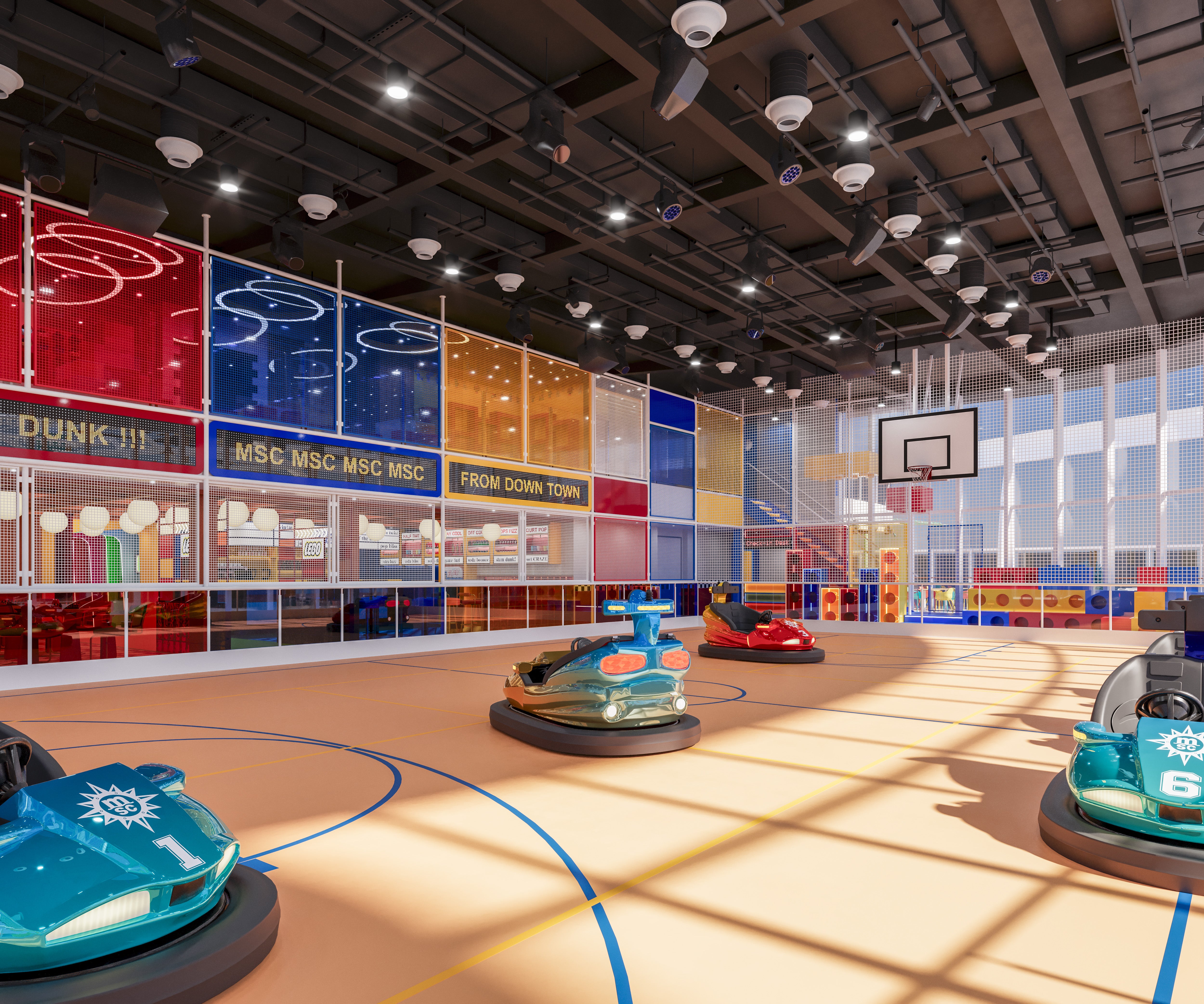 The Clubhouse will offer a basketball court and bumper cars