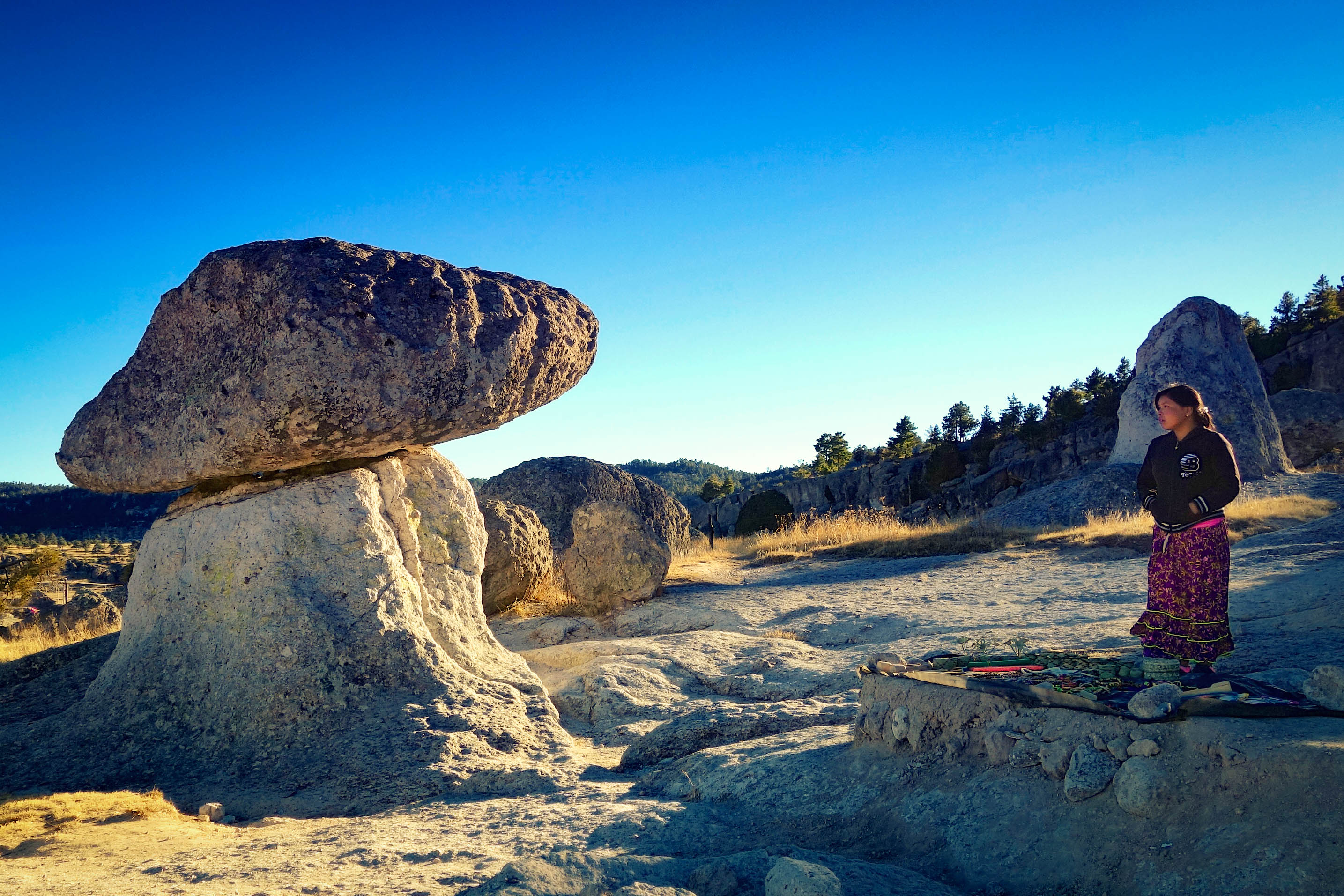 The mushroom-shaped structures at Creel are a curious site along the El Chepe train route