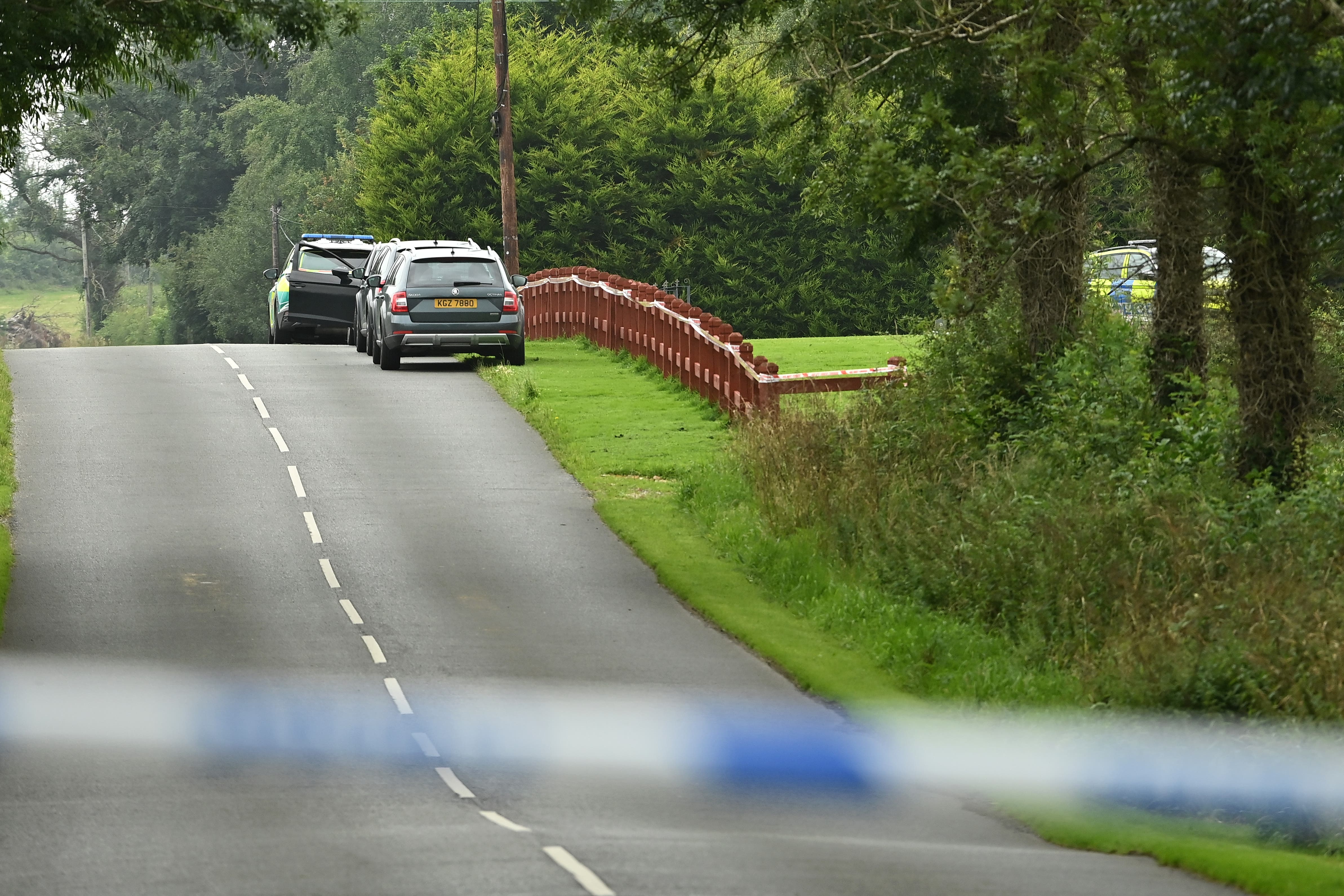 The scene in the Drummeer Road area of Maguiresbridge, Co Fermanagh, after the shooting (Oliver McVeigh/PA)
