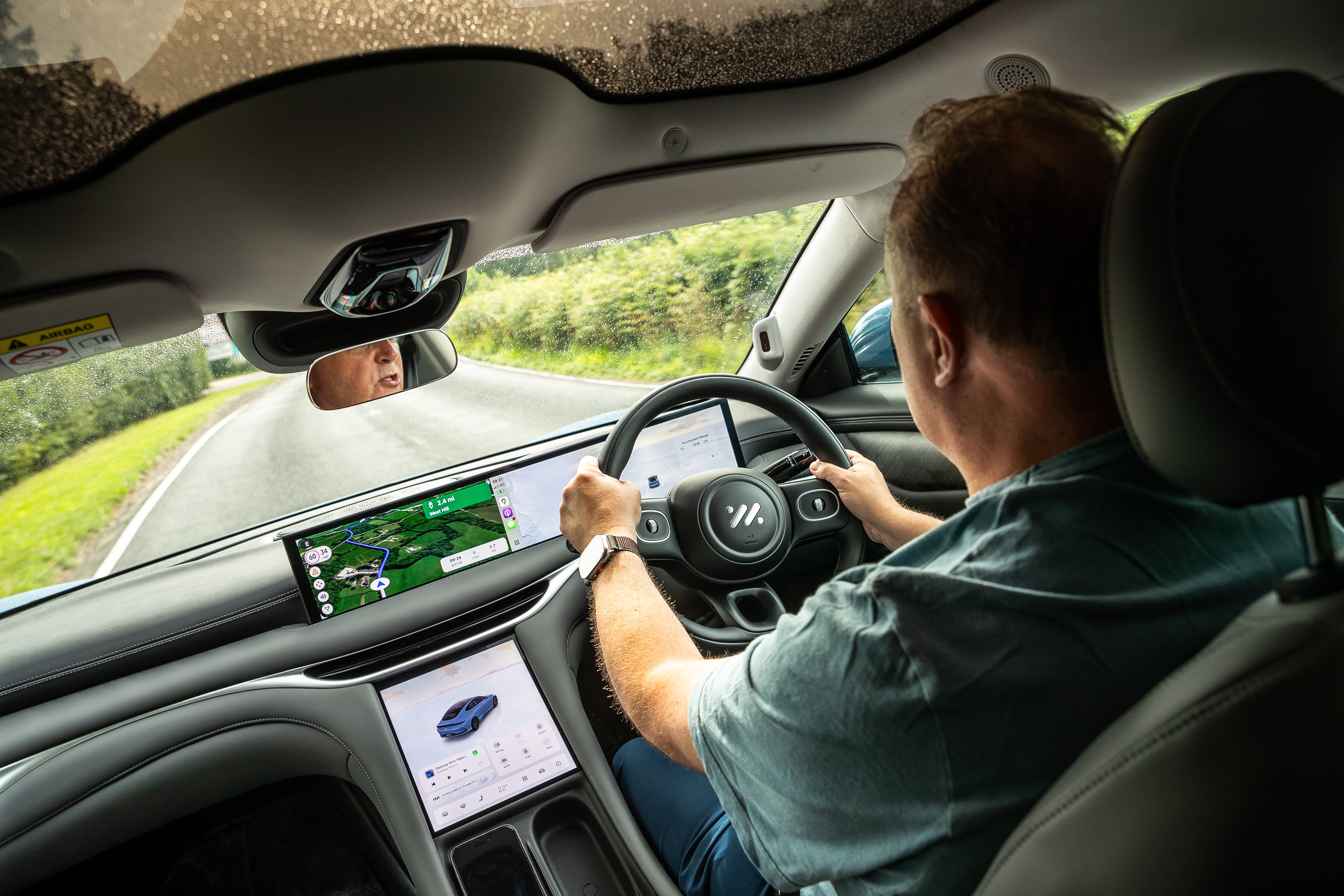 The MG IM5's interior is spacious and high-quality, but dominated by two large screens