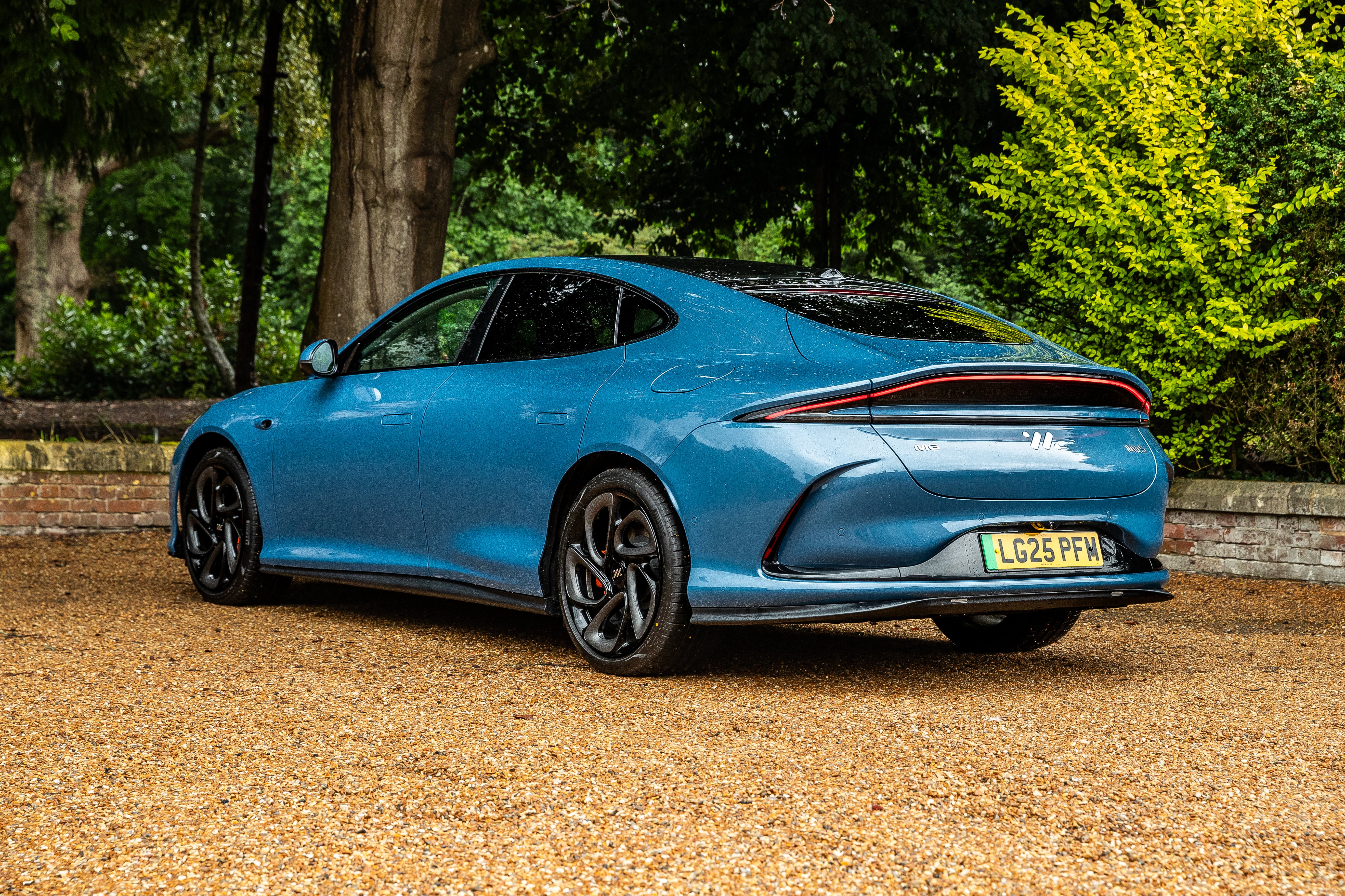 The MG IM5 is a smart-looking EV, but oddly without any proper MG badges on it