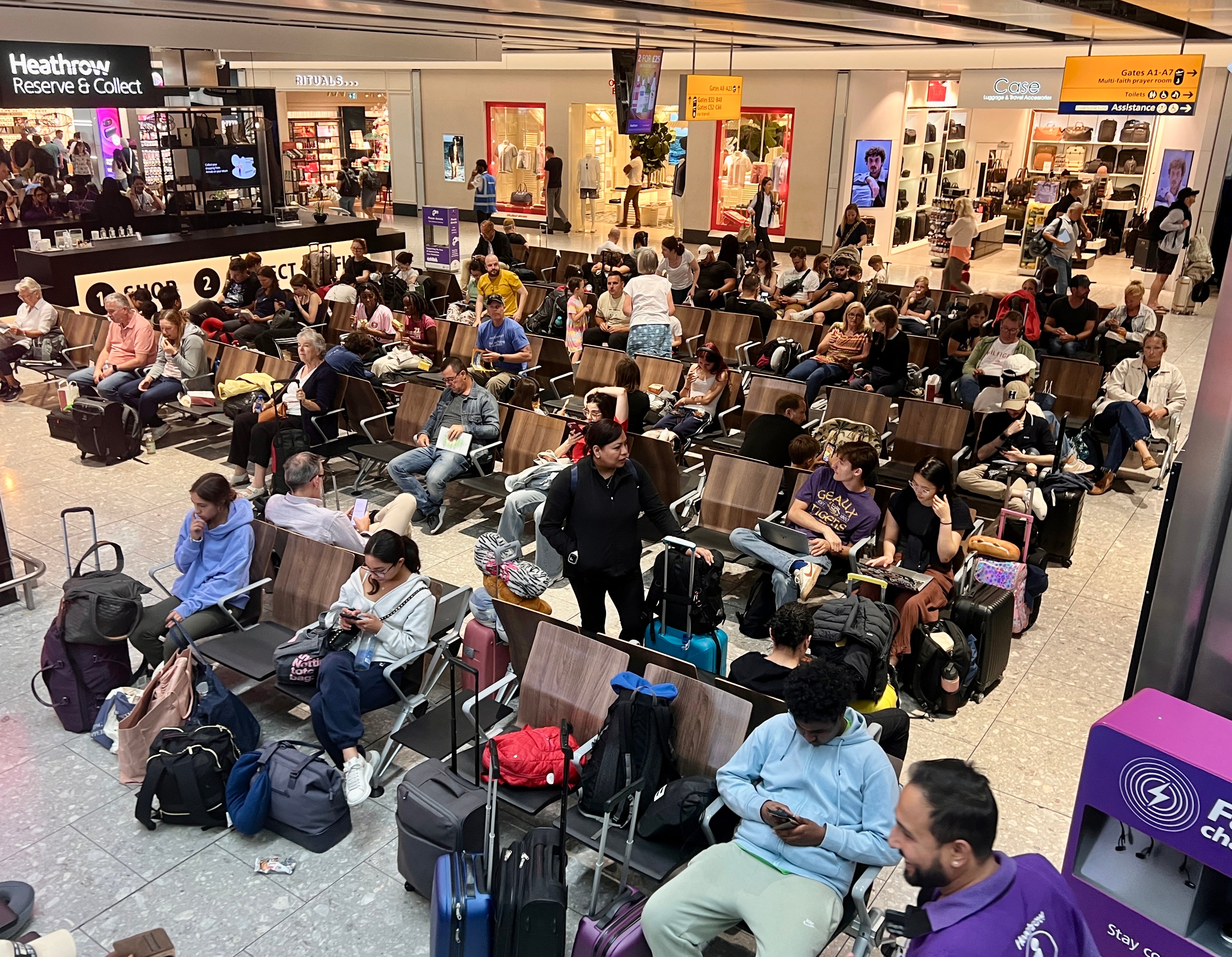 Ready to go: Departures area at London Heathrow Terminal 5 on 25 July 2025