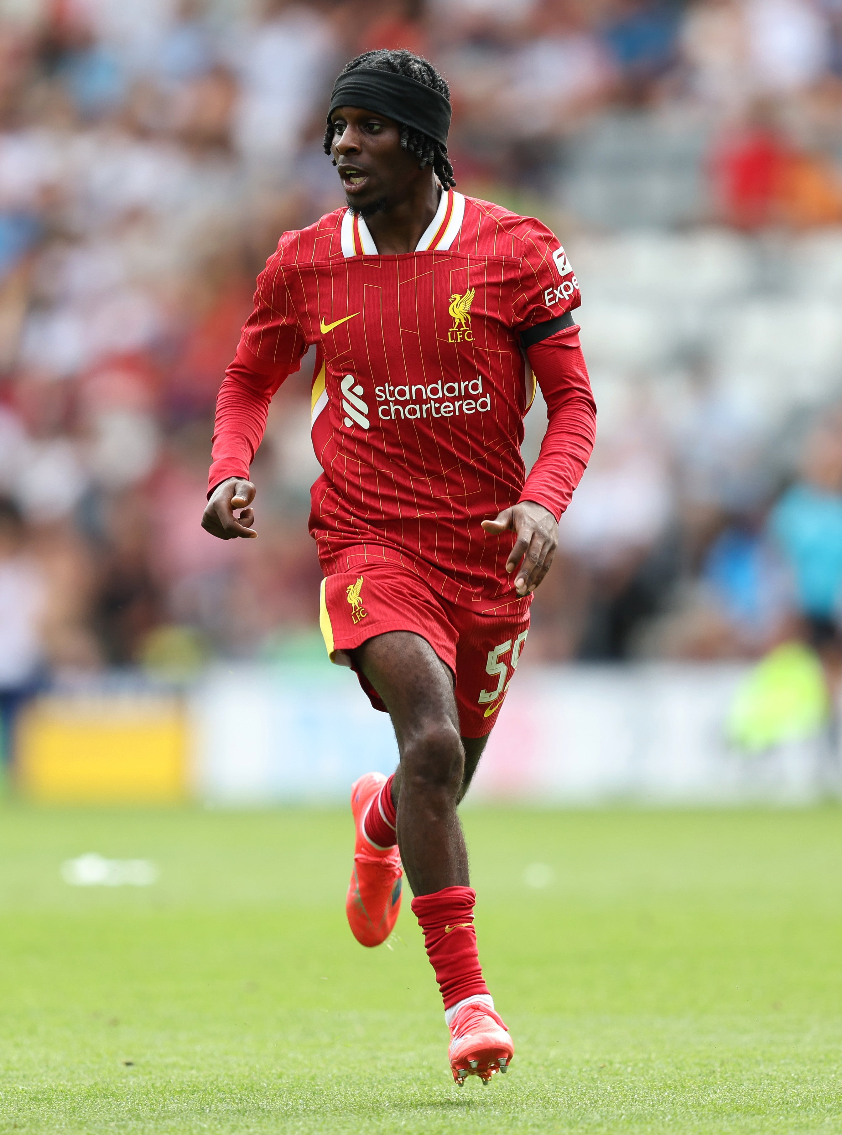 Jeremie Frimpong of Liverpool during the pre-season friendly match between Preston North End