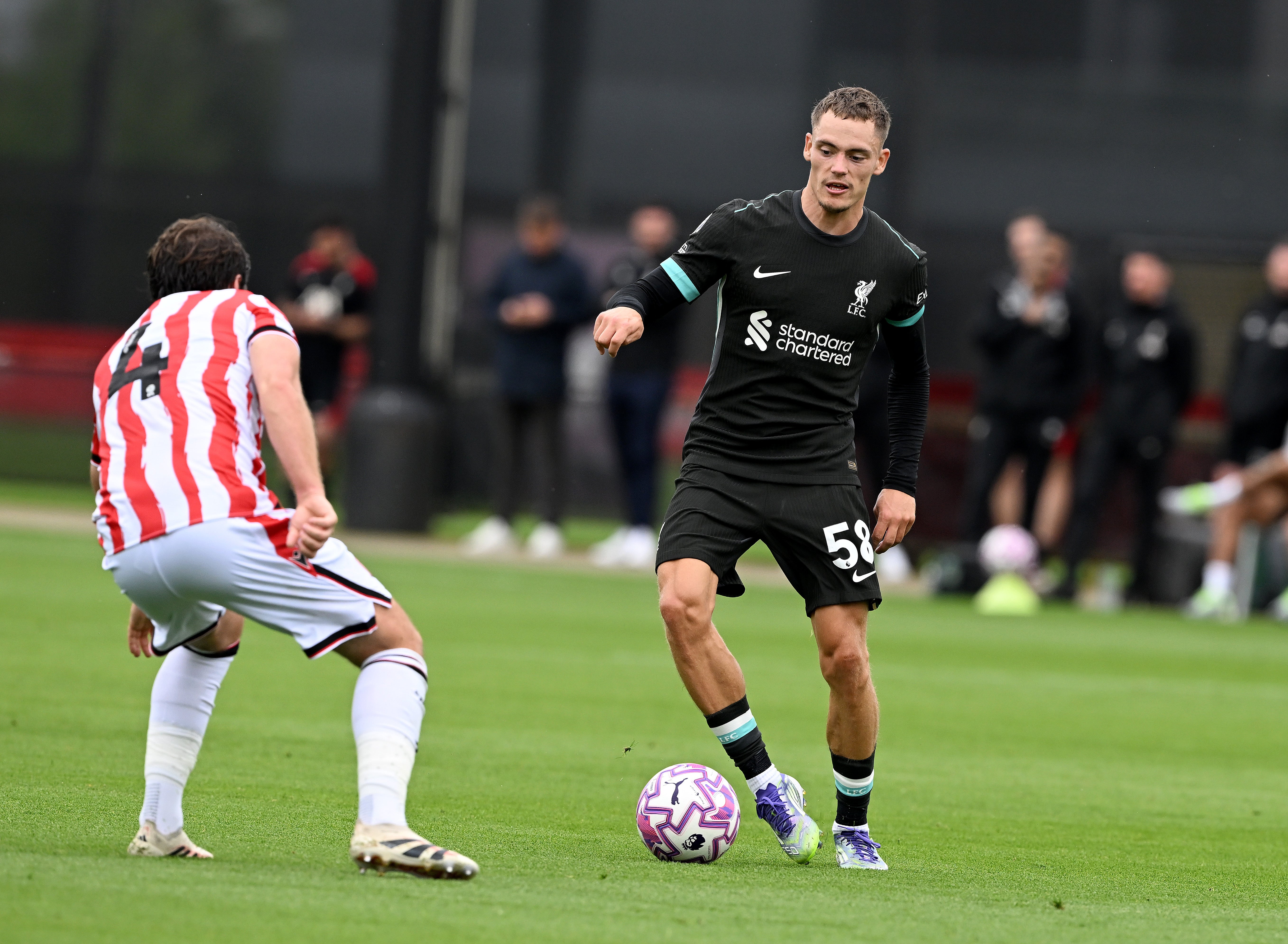 Florian Wirtz of Liverpool in action during a pre-season friendly match at AXA Training Centre