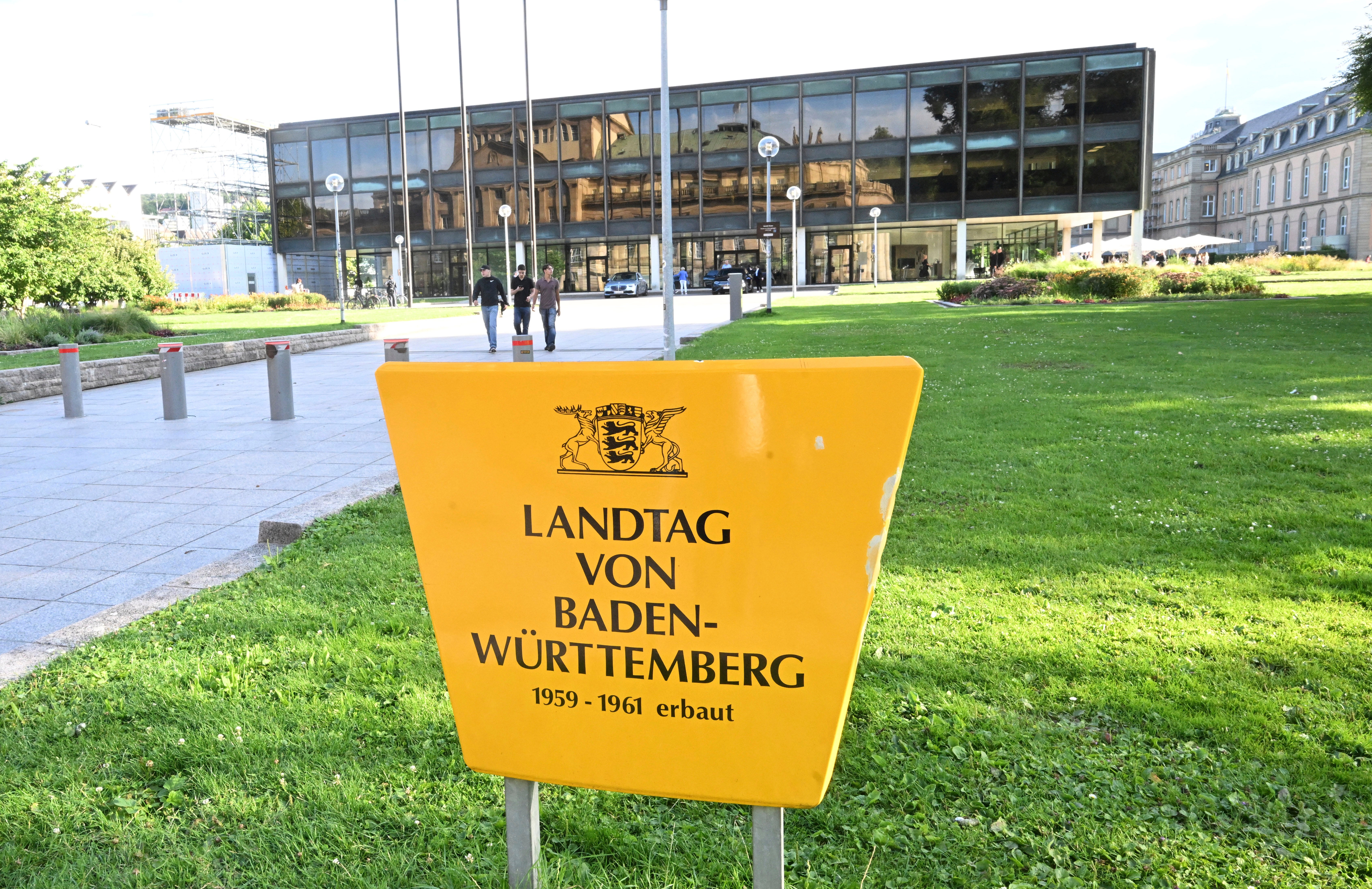 A general view of the Baden-Wuerttemberg state legislature in Stuttgart, Germany, Thursday, July 24, 2025. (Bernd Weissbrod/dpa via AP)