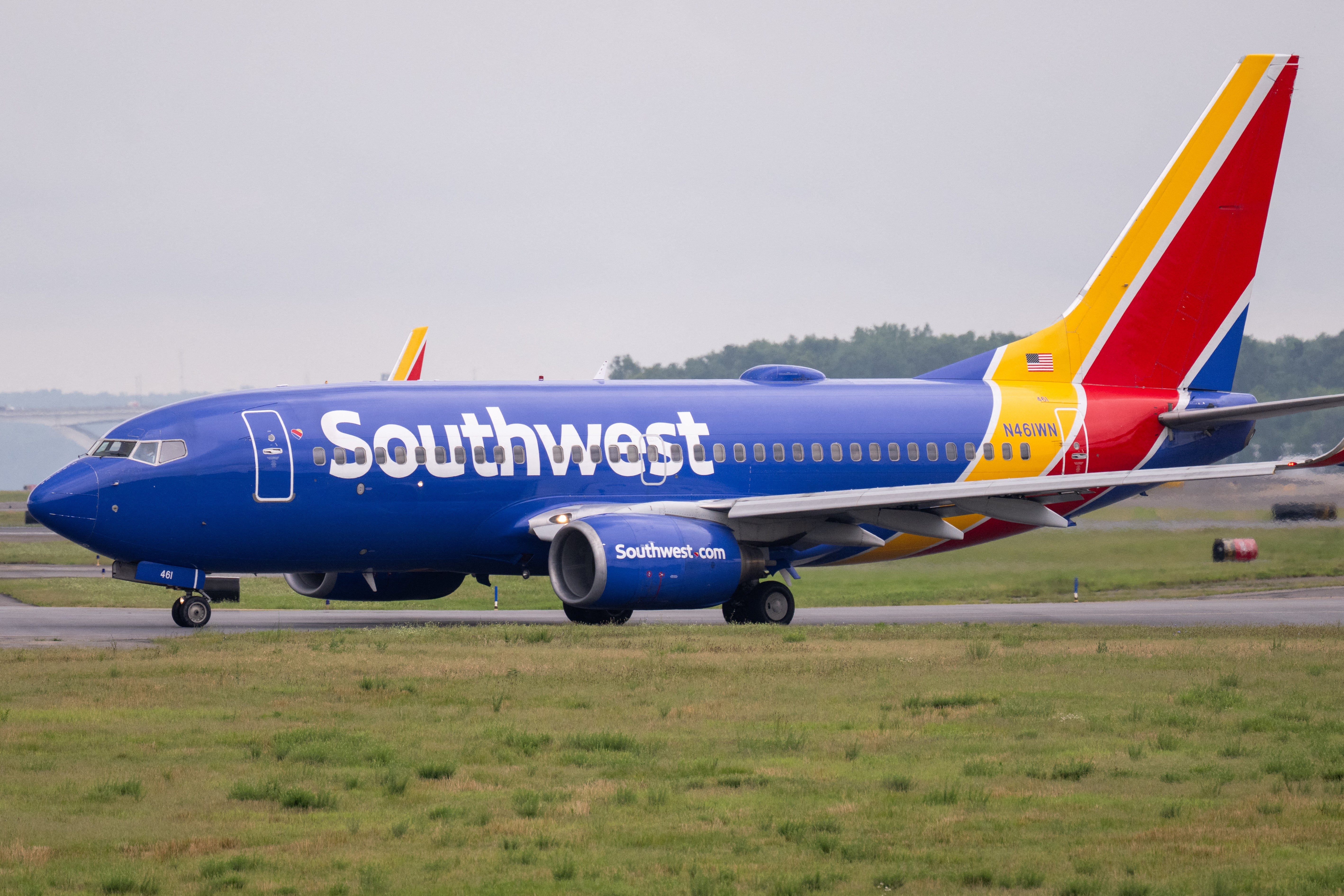A Southwest flight out of Burbank, not pictured, rapidly descended shortly after takeoff on Friday to avoid a mid-air collision