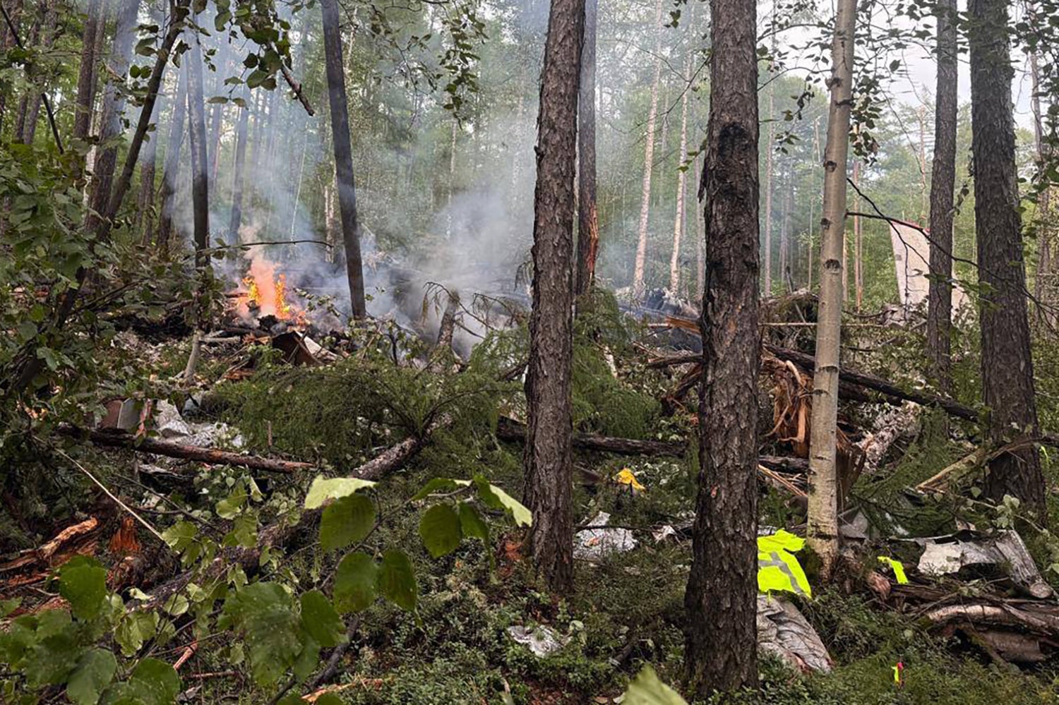 Crash site of the Antonov AN-24 passenger plane outside the town of Tynda in Russia's far eastern Amur region