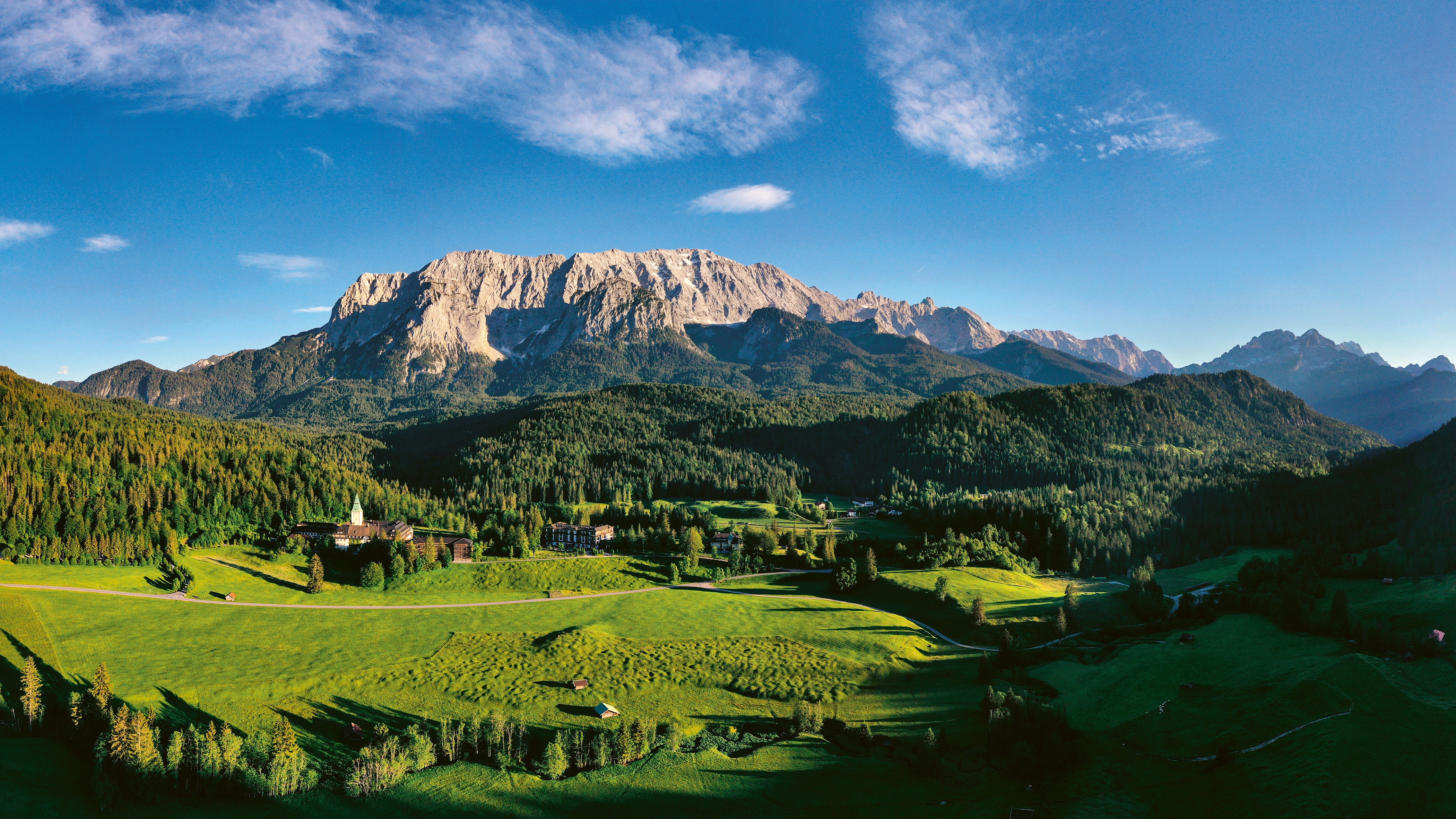 The Schloss Elmau retreat sits below the mighty Wetterstein mountain, offering a wealth of outdoor activities