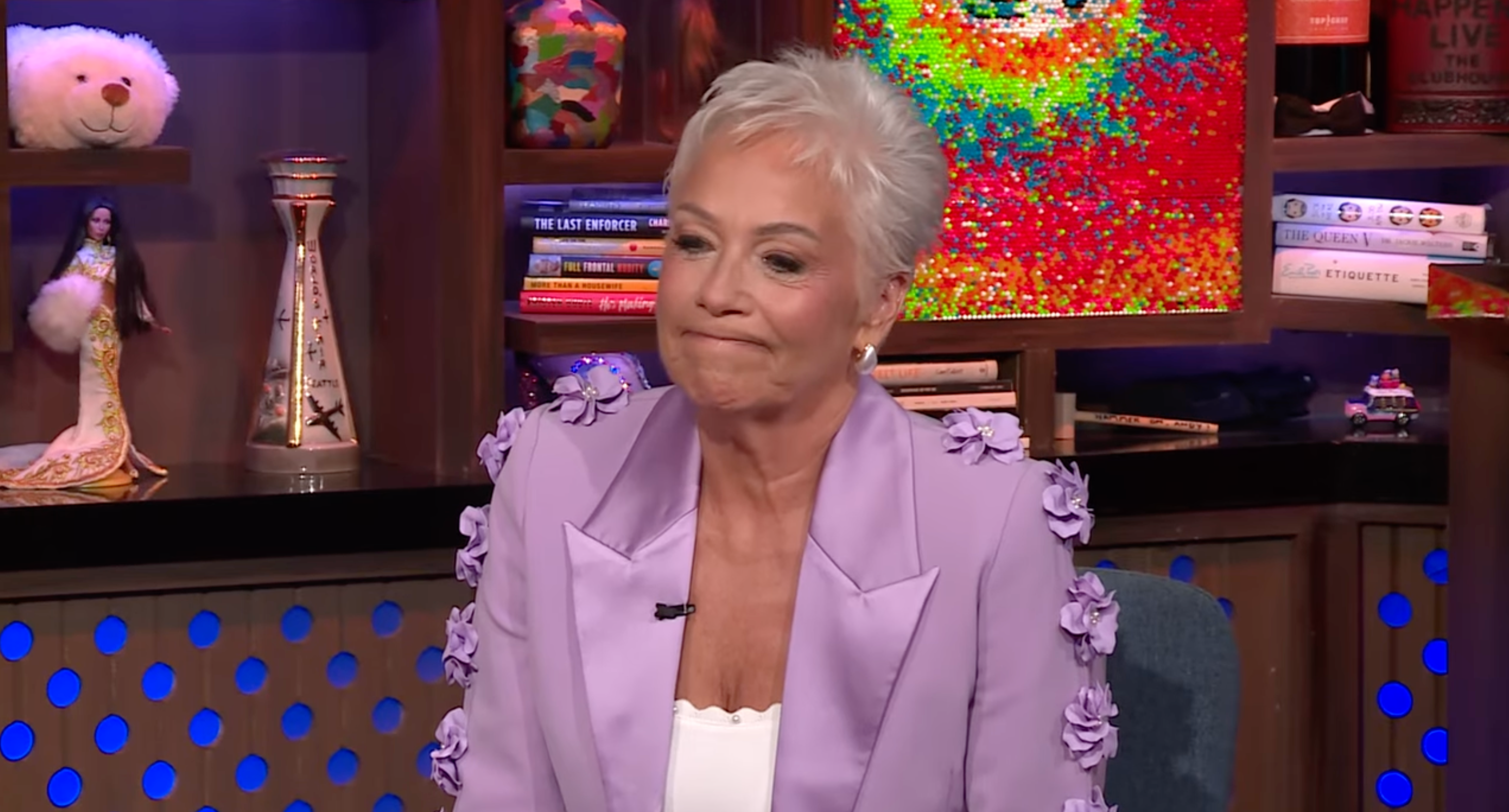 Denise Welch told Andy Cohen on 'Watch What Happens Live' that she's 'glad' not to be Taylor Swift's mother-in-law