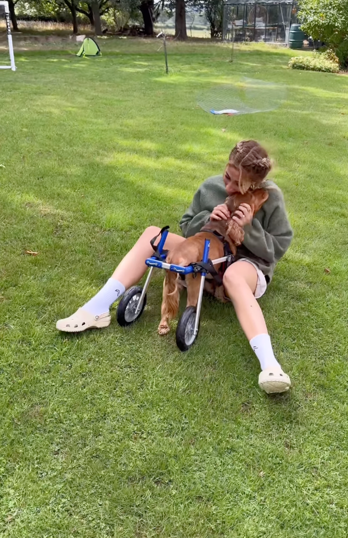 Stacey Solomon and her dog Teddy