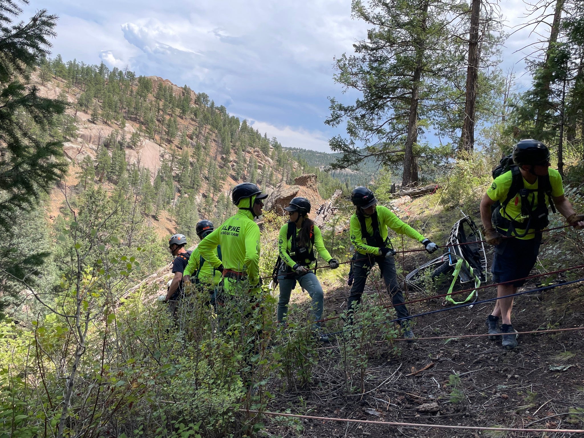 An adult fell 150 feet off of a steep rock face, ‘with a significant portion of the fall being a free fall’