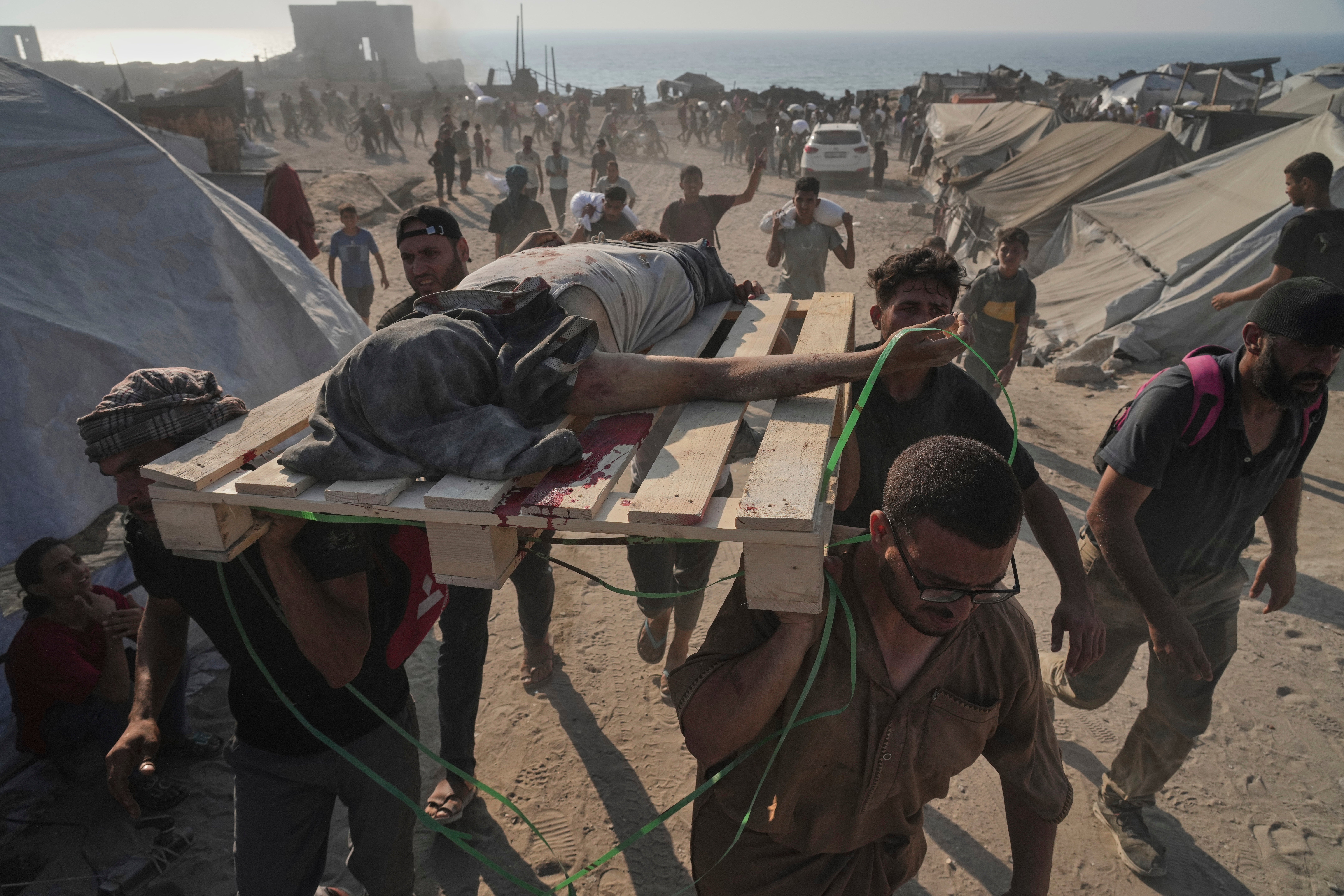 CORRECTION Israel Palestinians Gaza