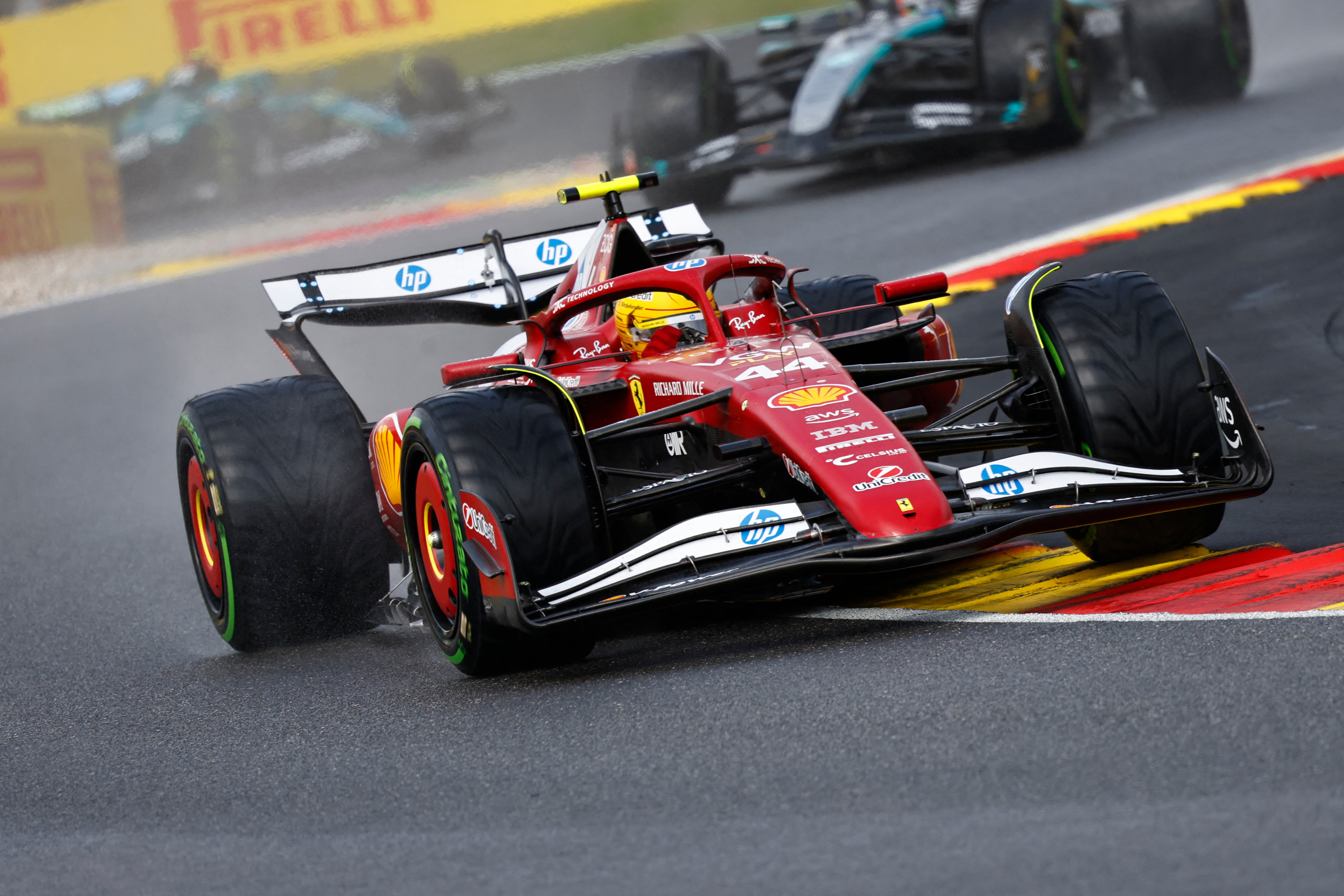 Lewis Hamilton finished seventh after starting in the pit lane