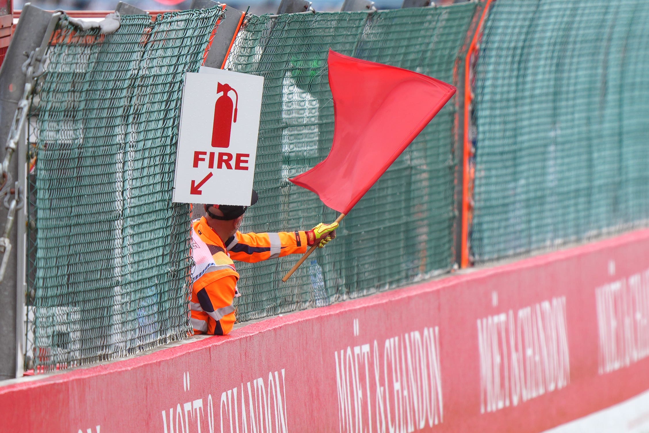 Red flag at the Belgian Grand Prix (Bradley Collyer/PA)