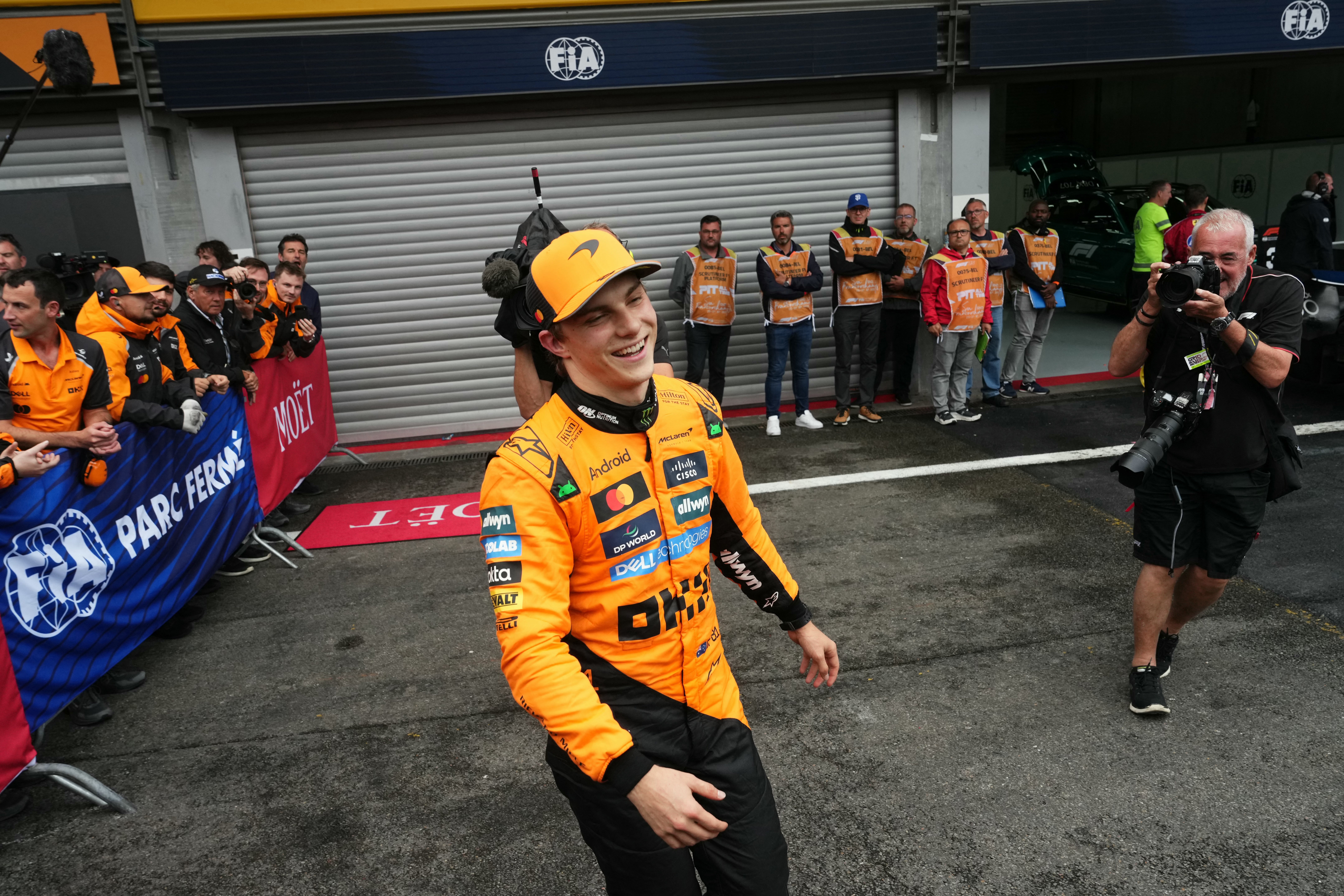 Piastri revels in his victory in the paddock