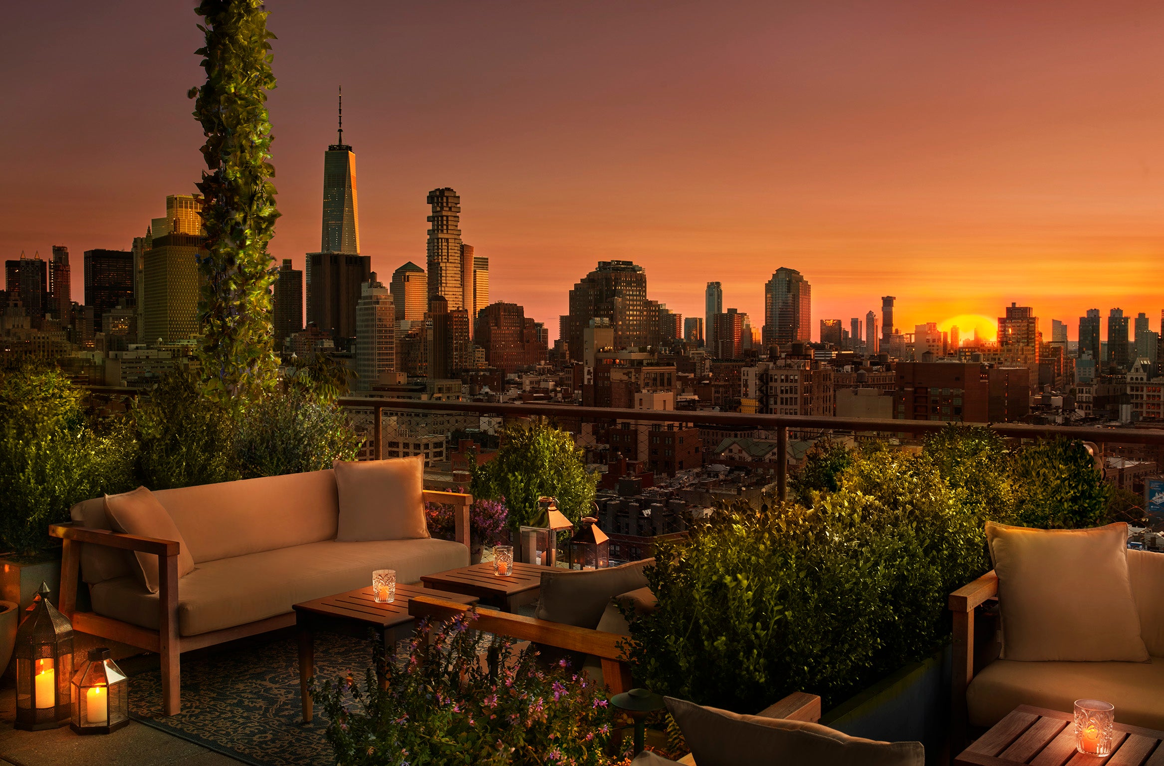 Drinks on Public's rooftop terrace are served with spellbinding skyline views