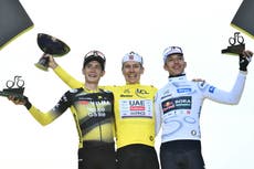 Final yellow jersey and general classification standings as Tour de France ends in Paris