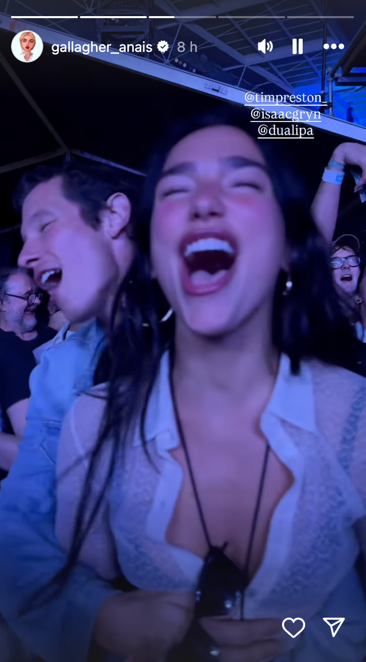Dua Lipa and her fiancé Callum Turner enjoyed Oasis at Wembley on Saturday night