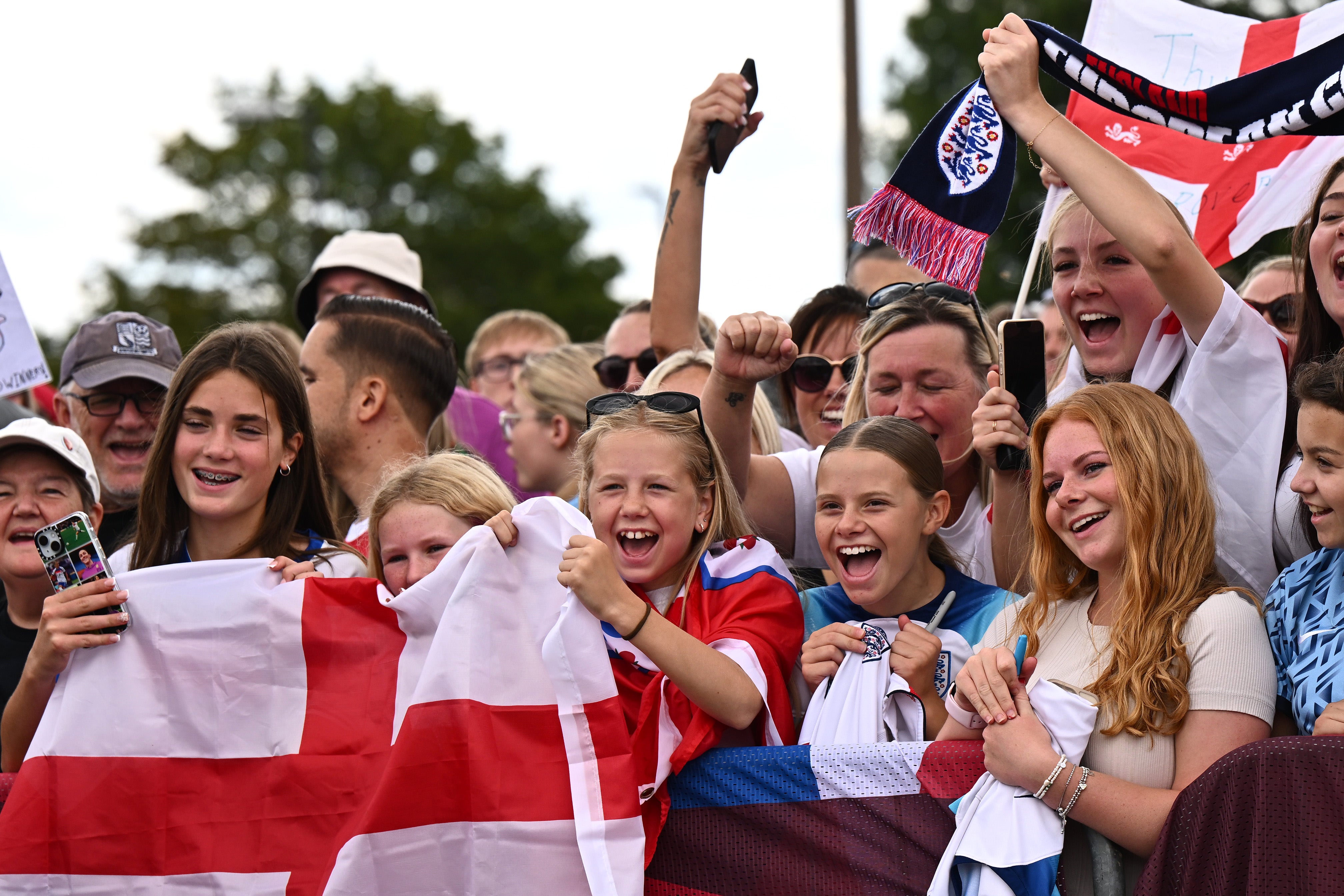 England fans celebrate the Lionesses' Euro 2025 triumph
