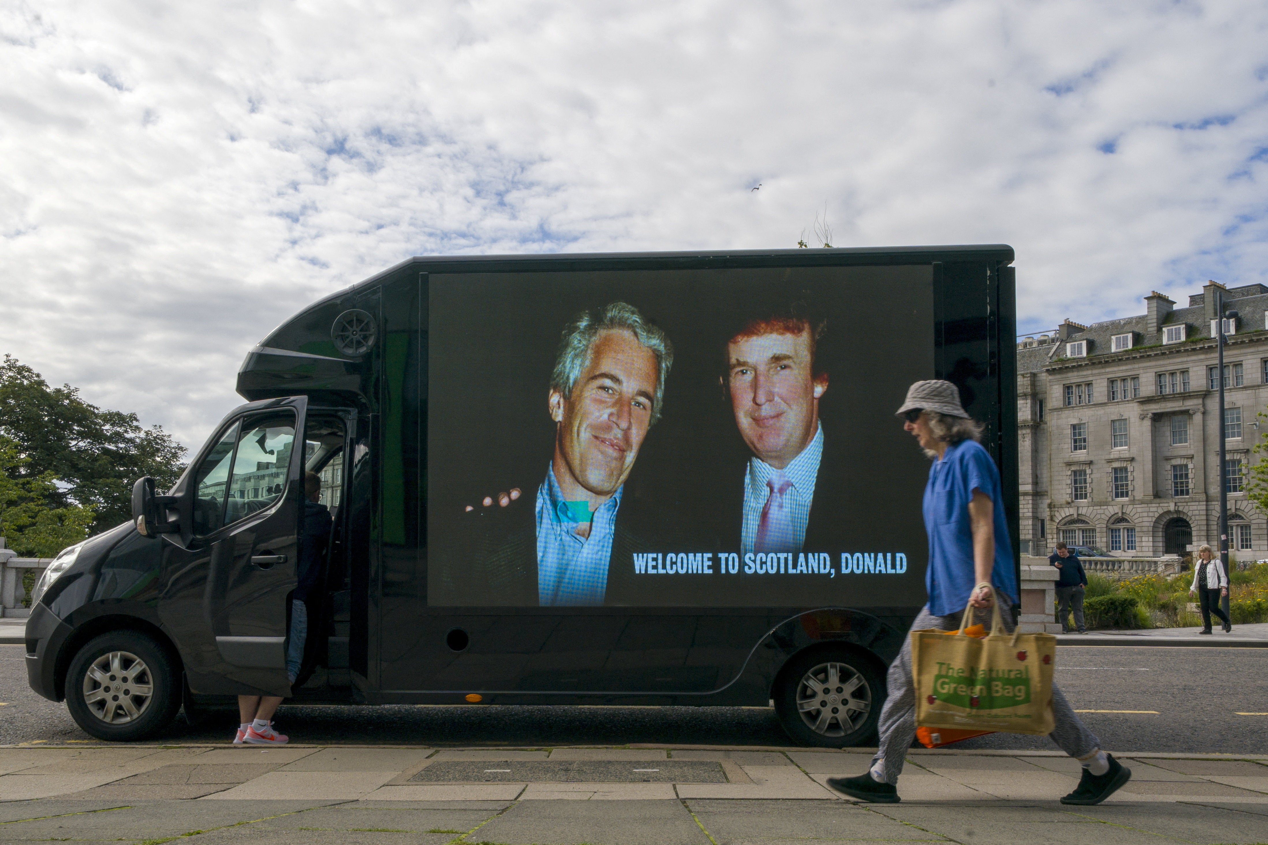 Trump had a friendship with Epstein in the 1990s through to the early 2000s. Pictures of the pair have been spotted on vans in Scotland during the president’s visit.