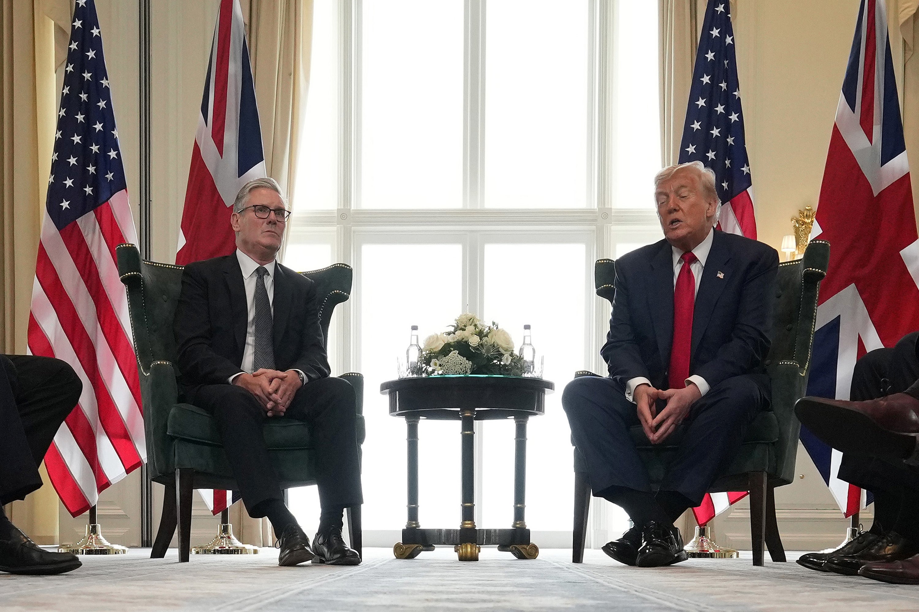 Prime Minister Sir Keir Starmer (left) during a meeting with US President Donald Trump at his Trump Turnberry golf course in South Ayrshire (Chris Furlong/PA)
