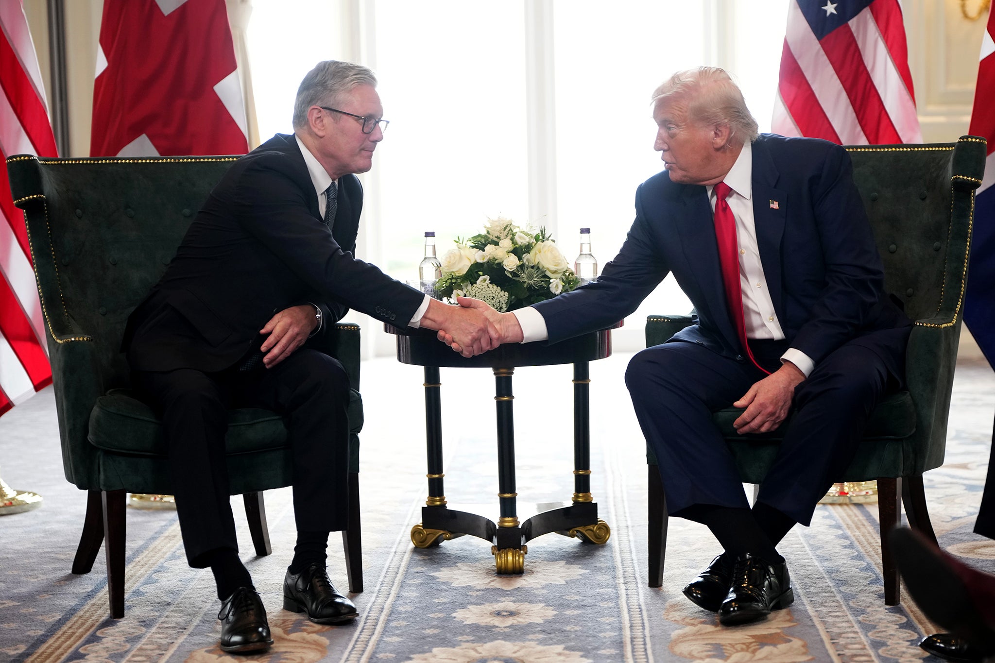 The two men met at Trump’s Scottish golf course