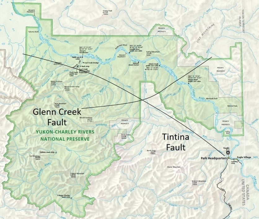 The Tintina fault stretches about 600 miles from northeastern British Columbia into Alaska