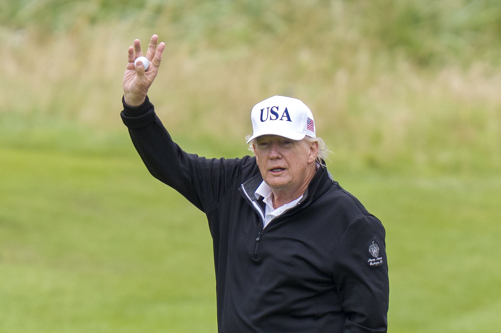 Donald Trump has been spotted golfing several times during his time in Scotland (Jane Barlow/PA)