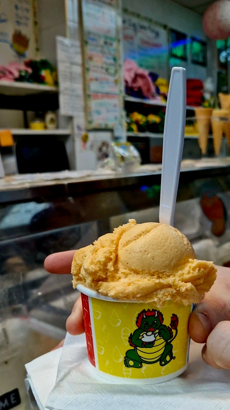 Chinese egg custard ice cream – a scoop costs $8.50 but is worth the price