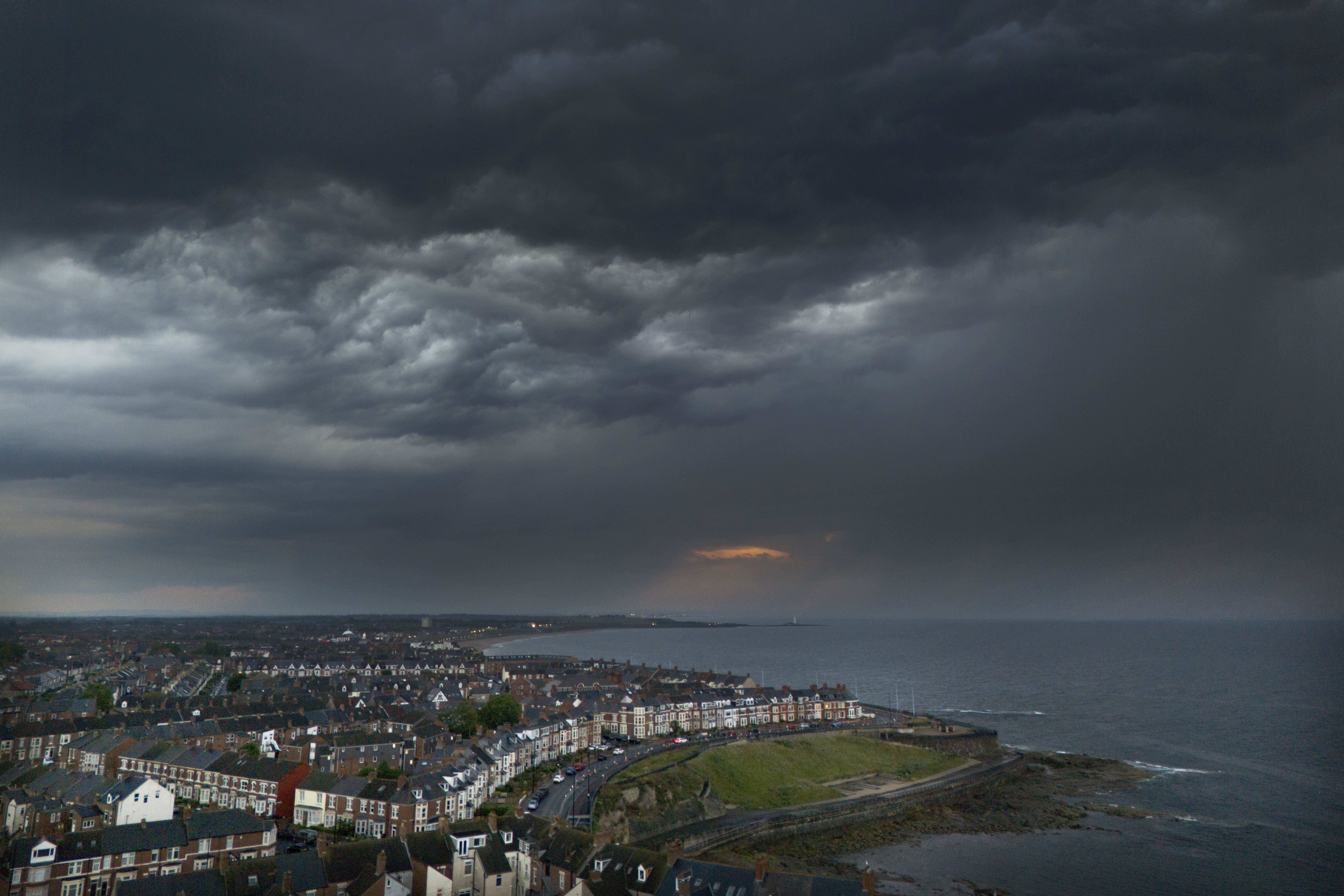 Storm clouds above Whitley Bay in North Tyneside in June (Owen Humphreys/PA)