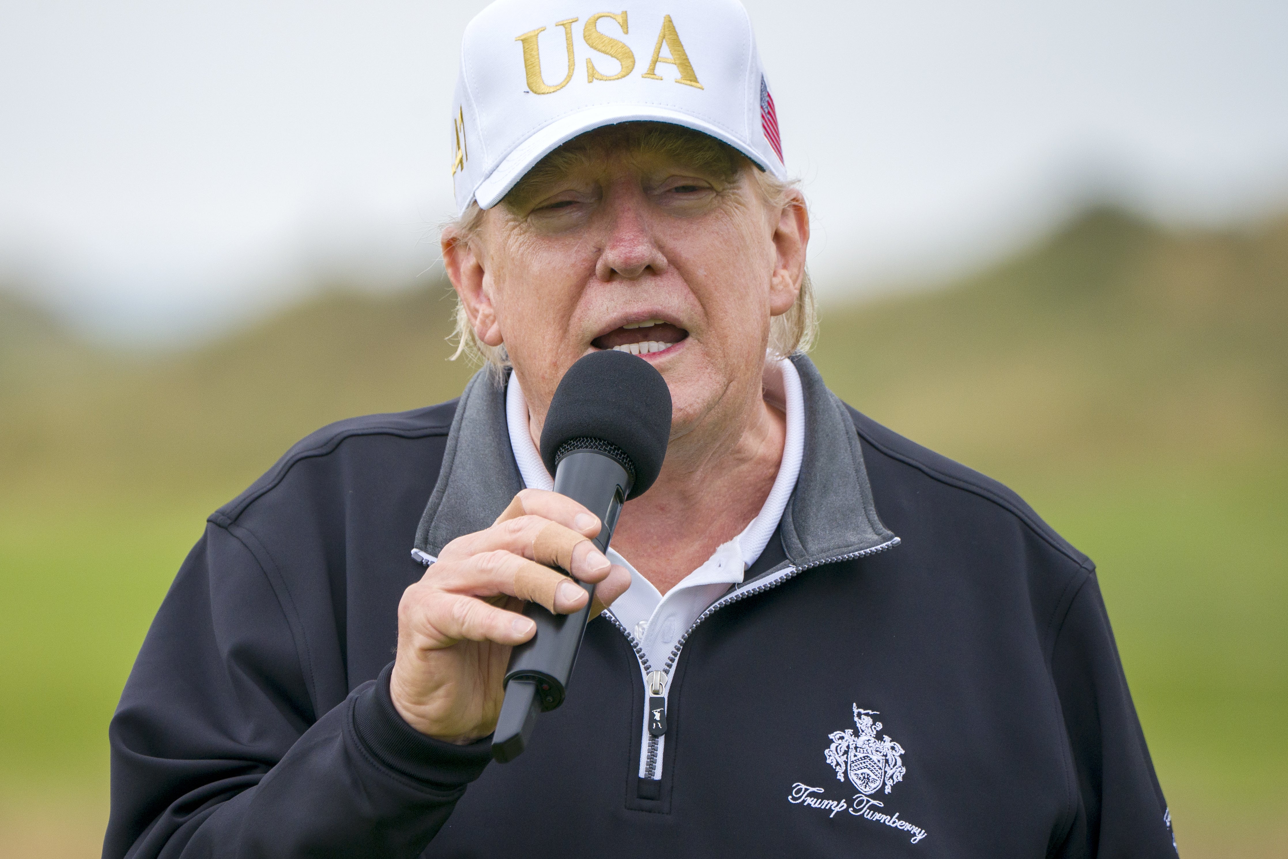 Donald Trump in Balmedie, Aberdeenshire, last week