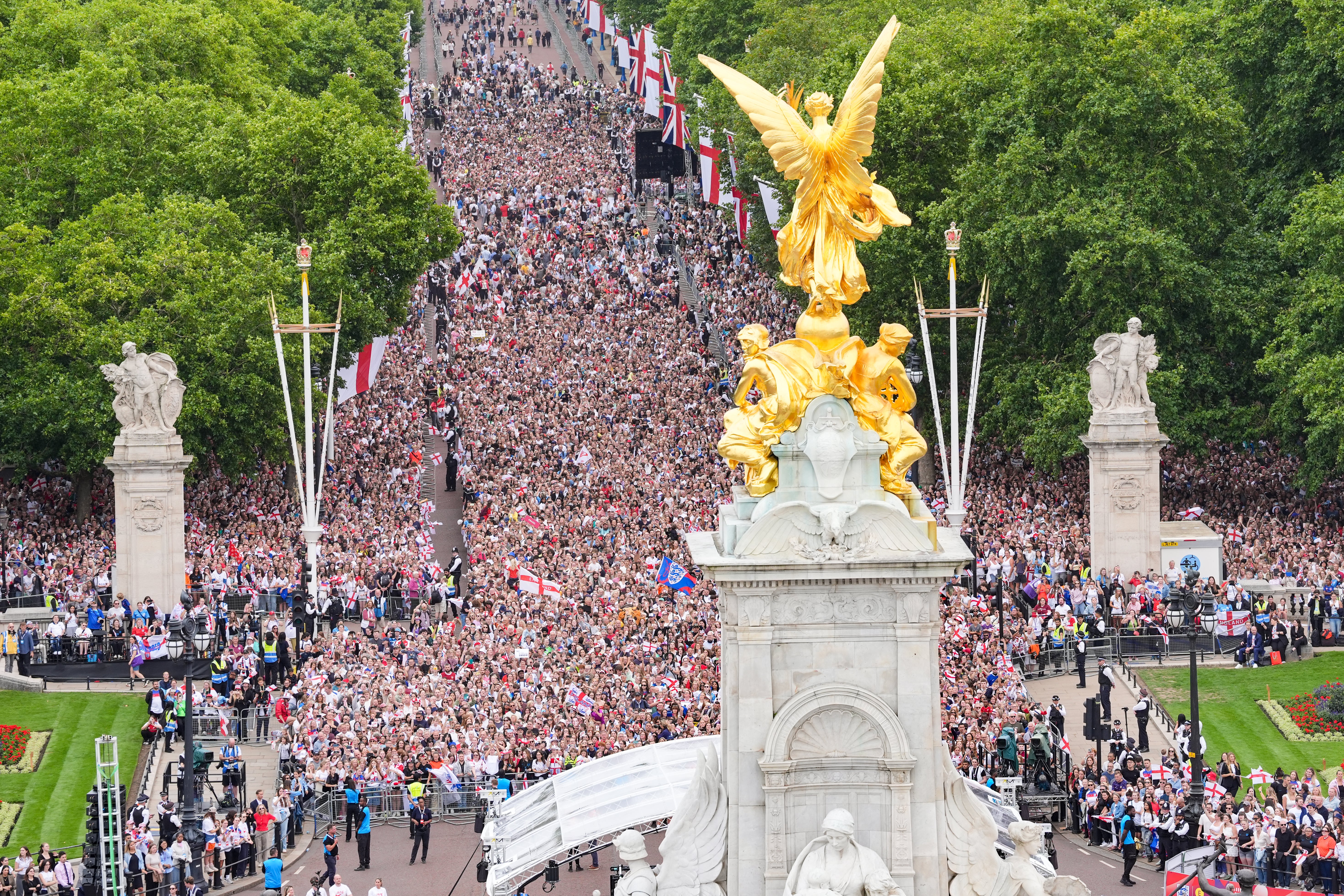 Fans gathered around the stage on The Mall as celebrations were in full swing