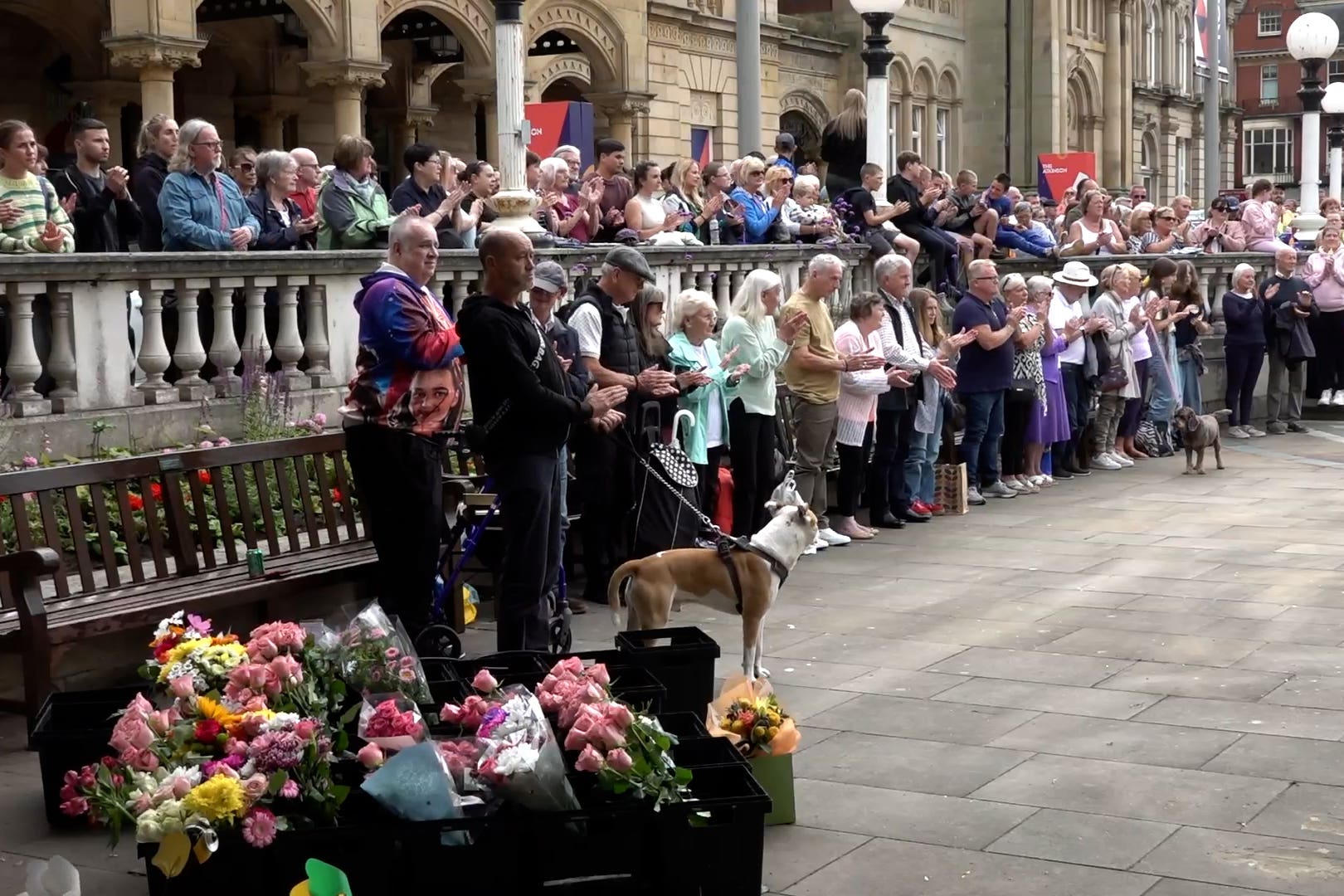 The silence marked one year since the three girls were killed (Eleanor Barlow/PA)