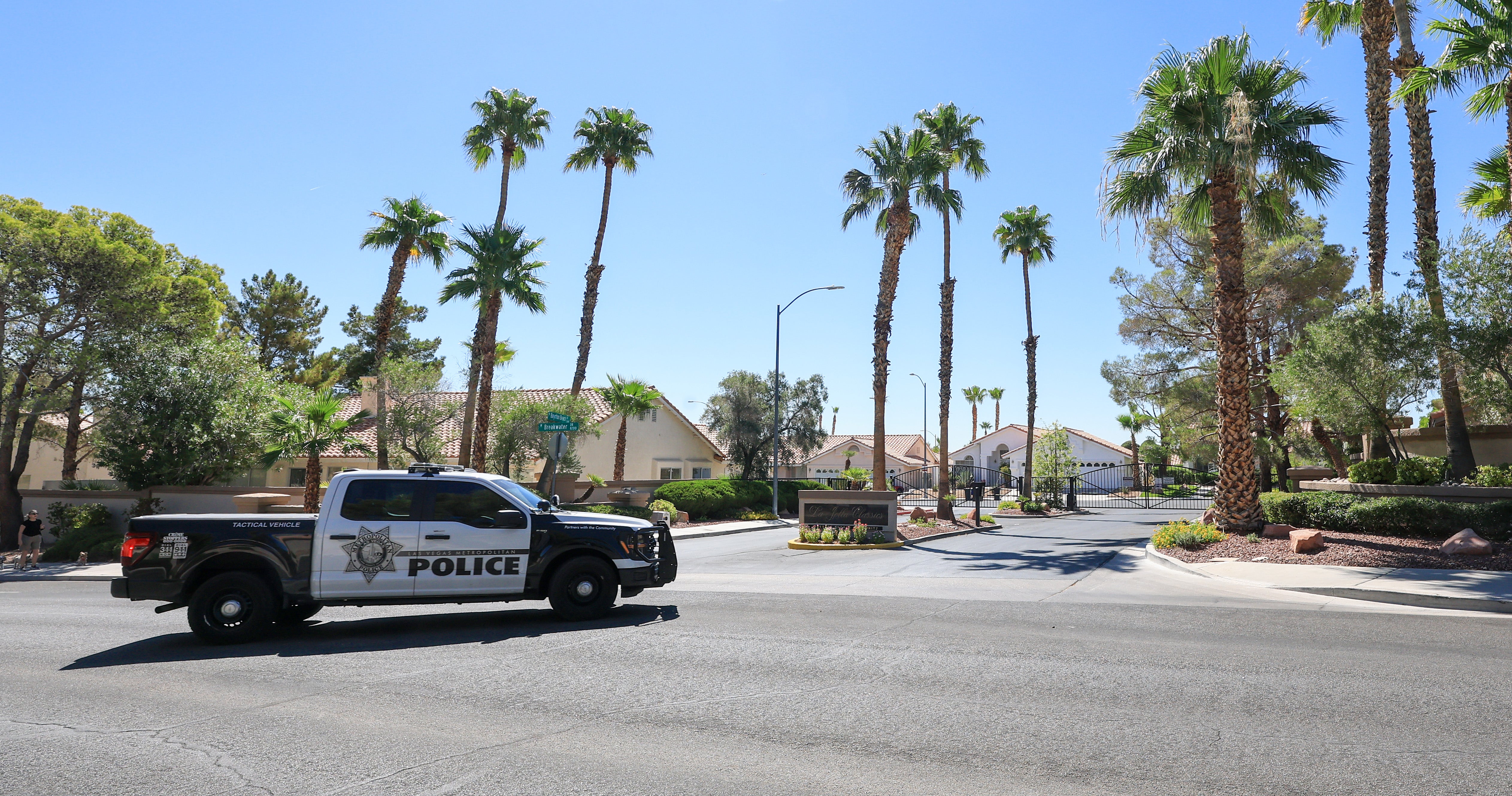 Officers swooped on his address in Las Vegas to search the property for clues into his motive.
