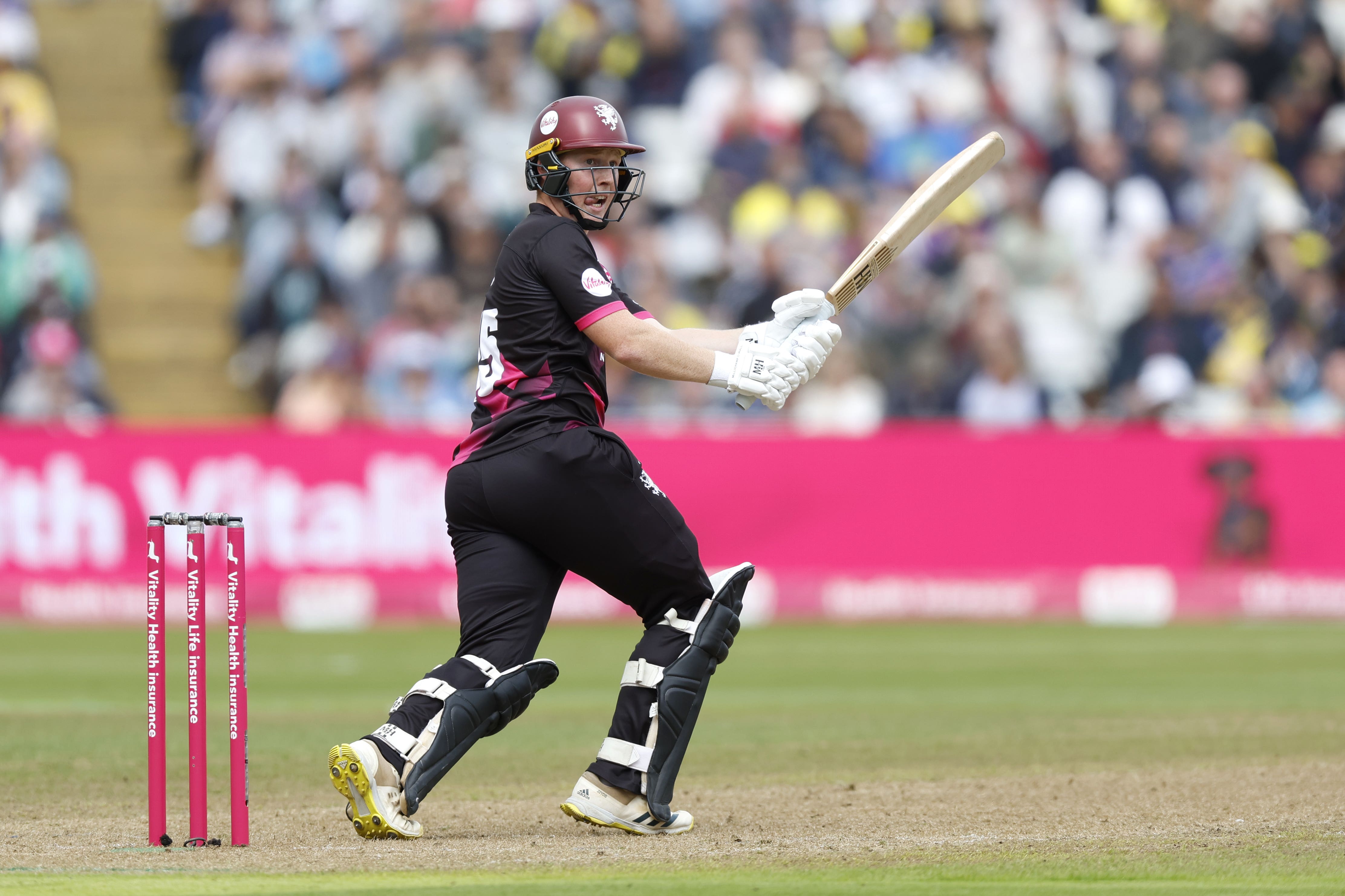 James Rew, pictured, shared in a record fourth-wicket partnership for Somerset with Tom Abell (Nigel French/PA)