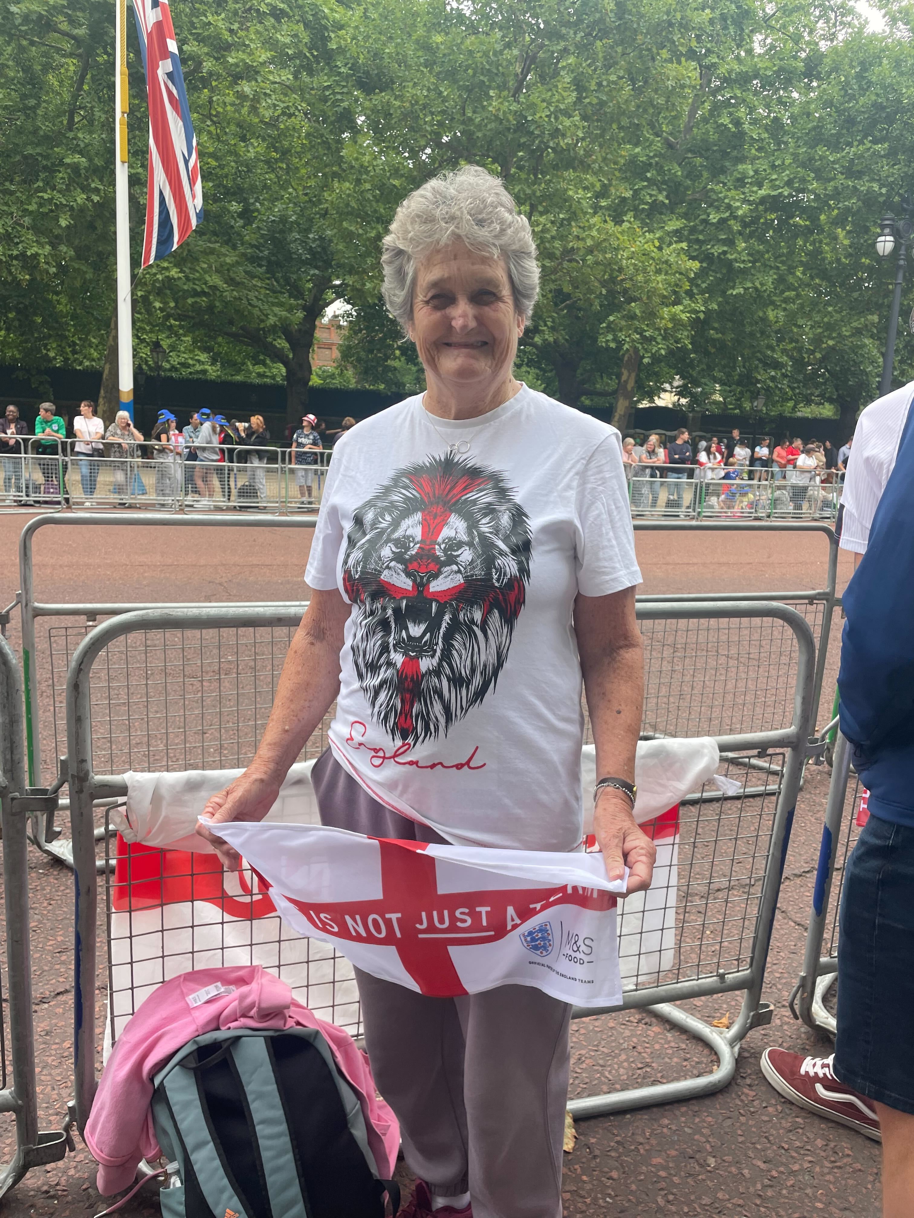 Pat Small, 76, got the train at 7am from Bracknell and was one of the first to arrive at The Mall