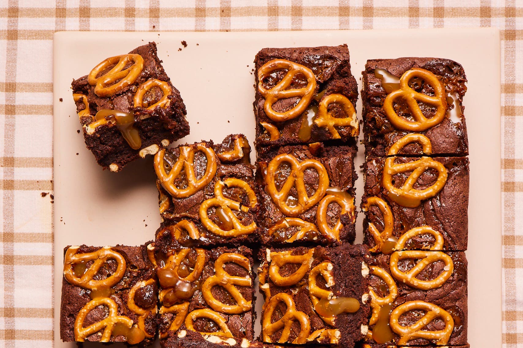 Salty, sweet and seriously fudgy – these caramel pretzel brownies are dangerously good