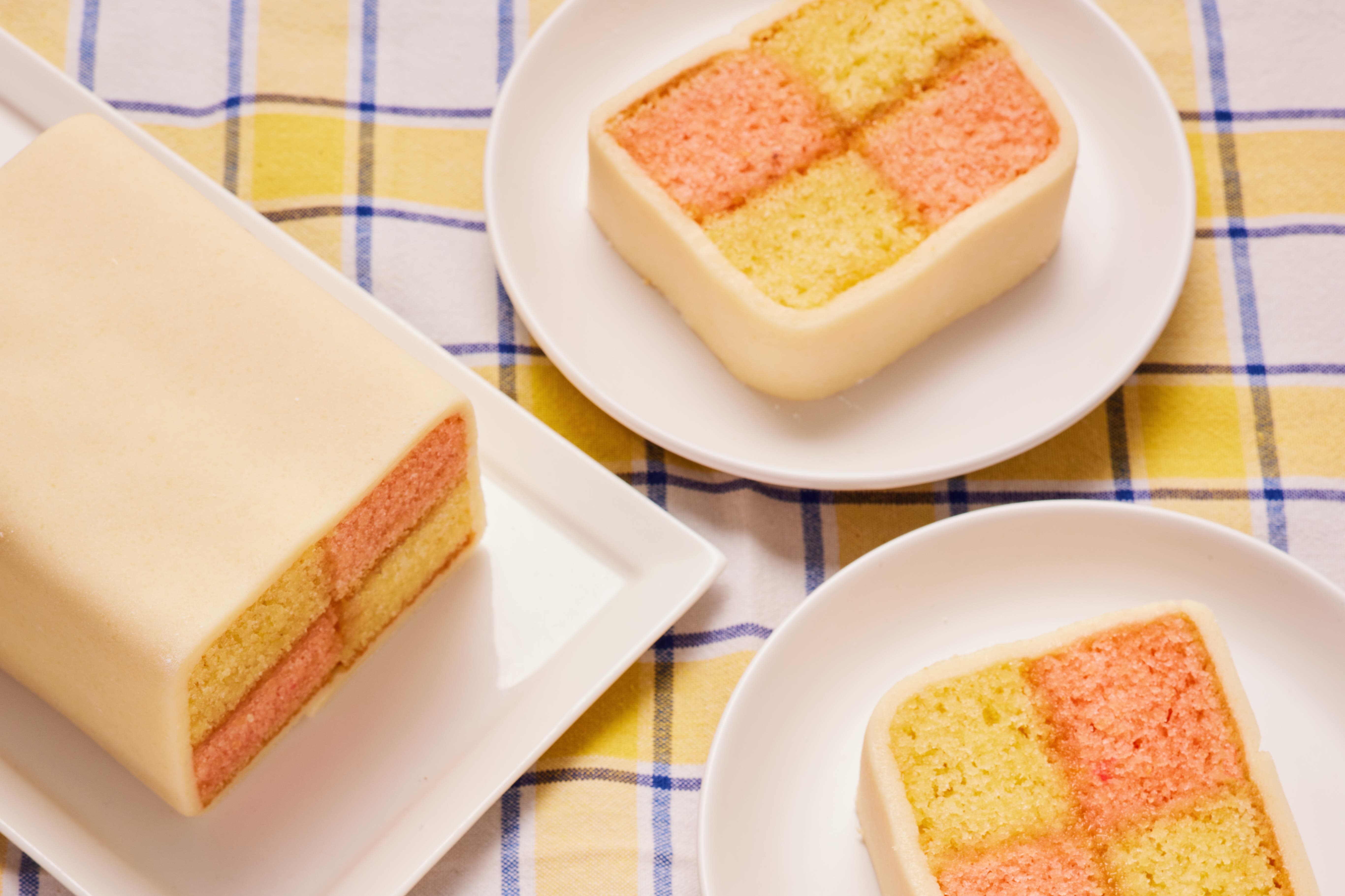 Jane Dunn’s battenberg cake (Ellis Parrinder/PA)