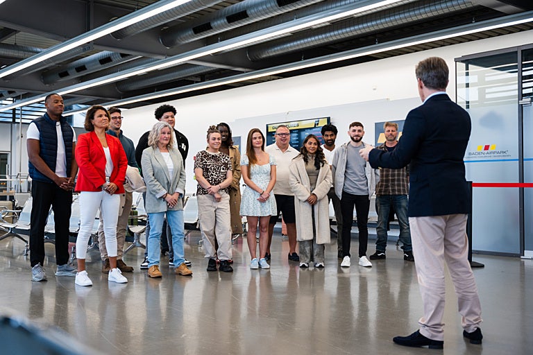 The game starts in an ersatz airport terminal