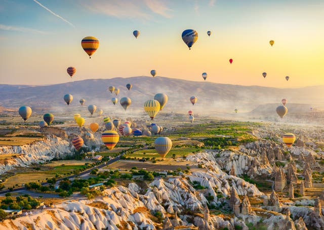 <p>Soar above spectacular scenery at this one-of-a-kind Turkish region, Cappadocia</p>