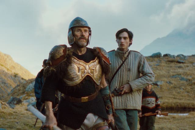 <p> Willem Dafoe and Finn Wolfhard in ‘The Legend of Ochi’</p>