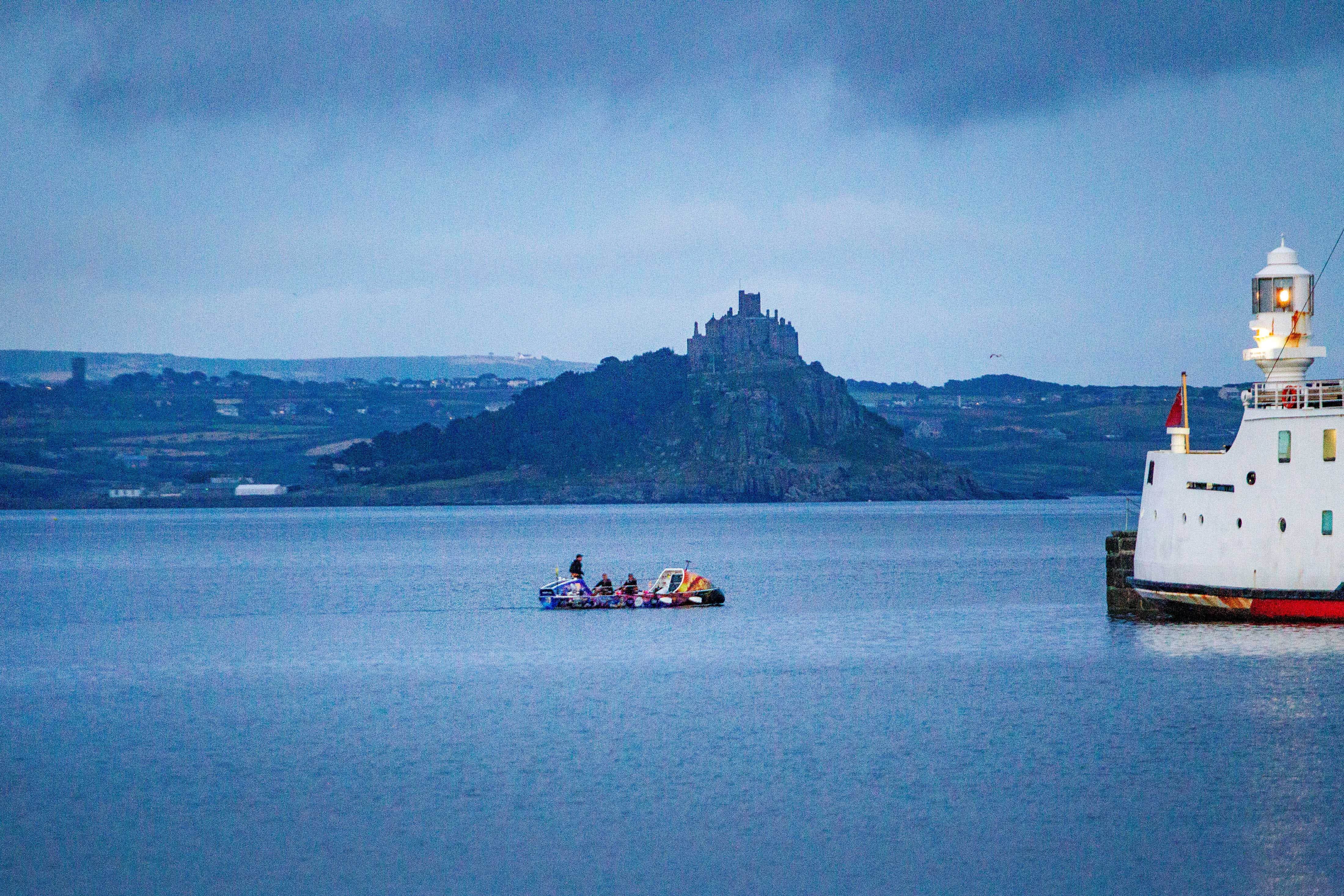The ROW4MND crew at Penzance, Cornwall (Mike Newman/ROW4MND/PA)