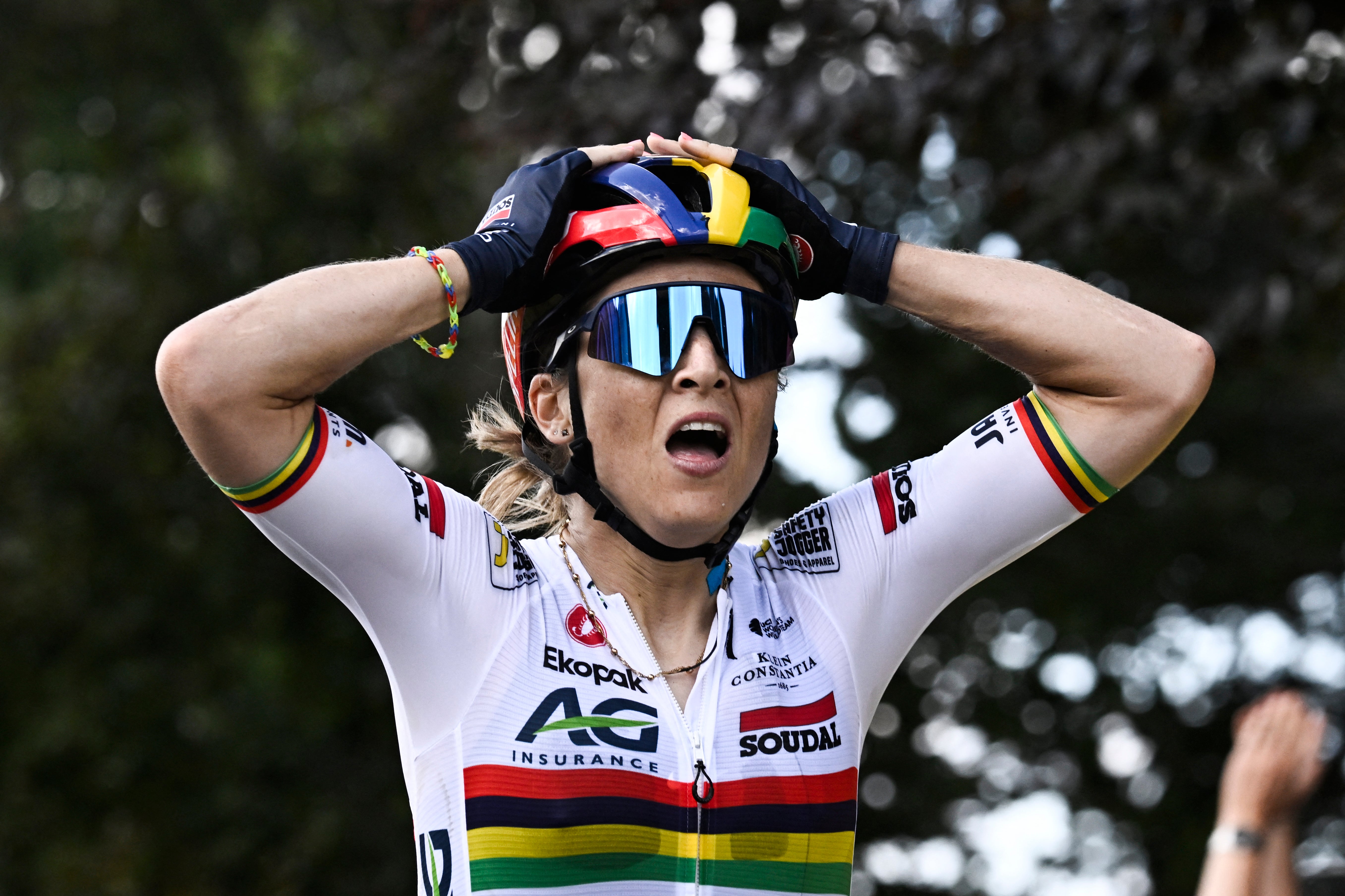 Le Court appeared in disbelief as she won from a reduced group of general classification contenders