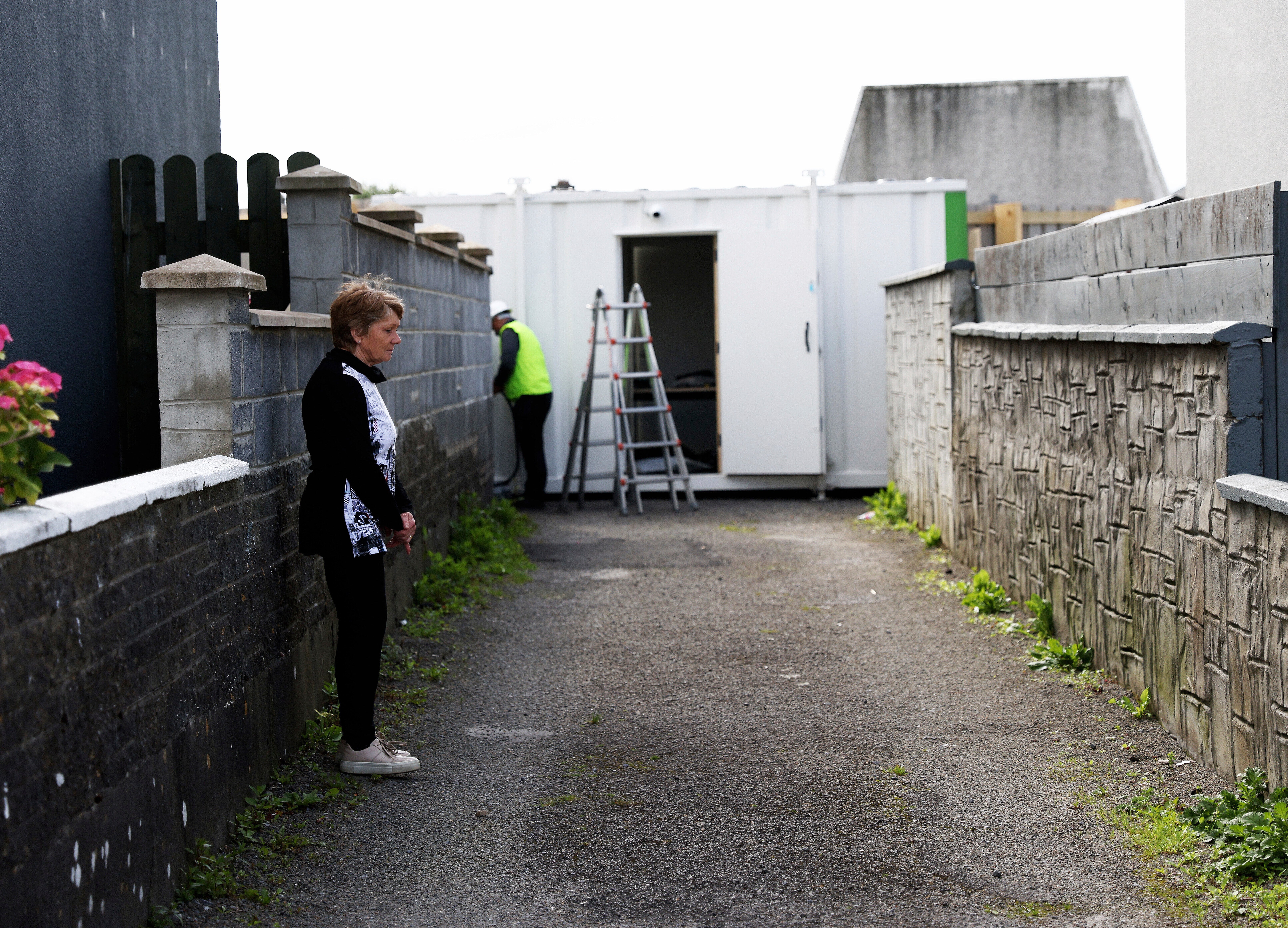 Historian Catherine Corless visits the excavation site of St Mary's home for unmarried mothers and their children, in Tuam, Ireland, July 7, 2025