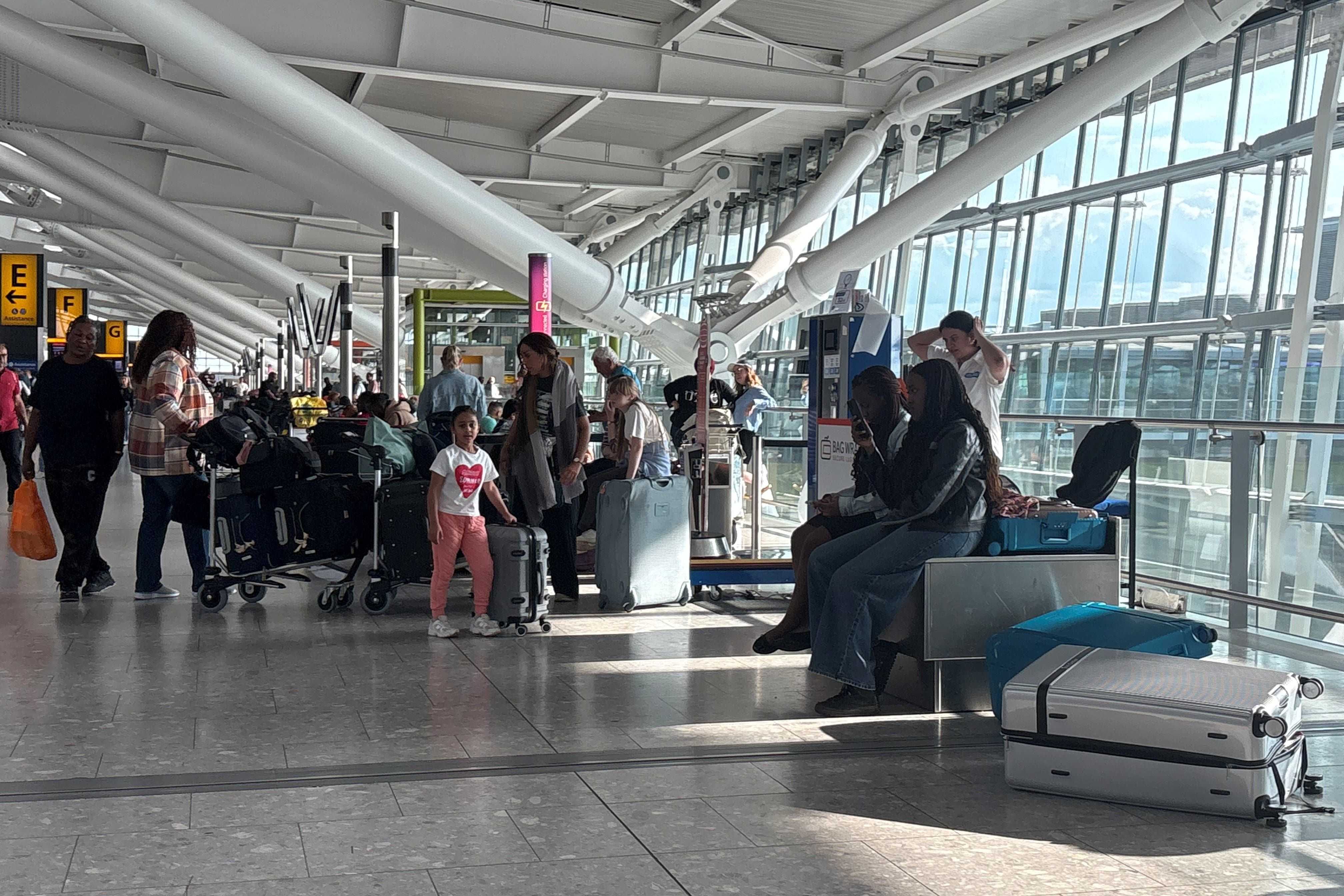 A view inside T5 at Heathrow airport after an air traffic control (ATC) fault caused major disruption on Wednesday afternoon (Jonathan Brady/PA)